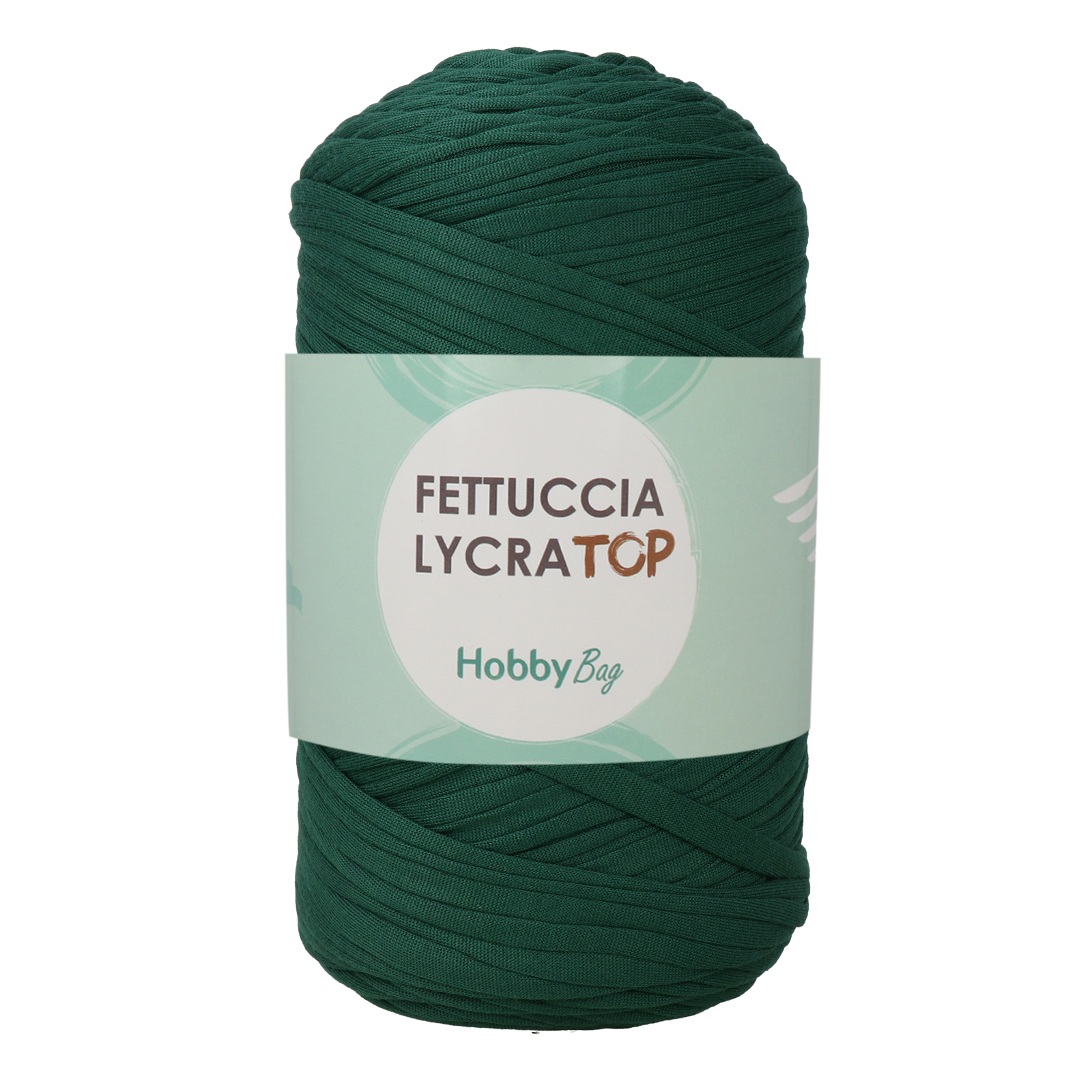 hobbybag t-shirt yarn fettuccia lycra top - bottle green (14) - 400gr (105mt) | 1pc