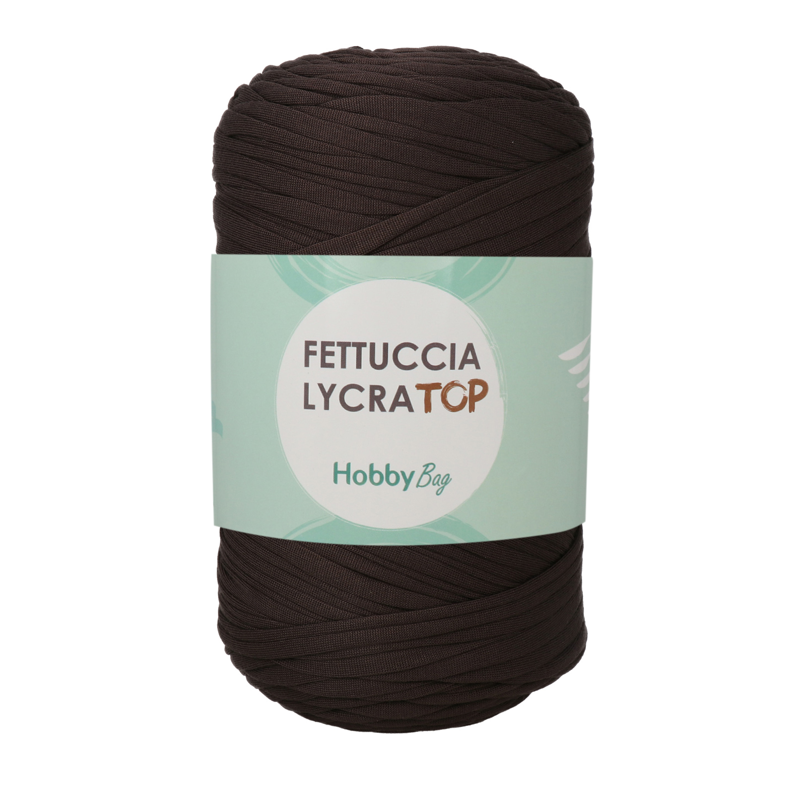 hobbybag t-shirt yarn fettuccia lycra top - zartbitter-schokolade (2) - 400gr (105mt) | 1st