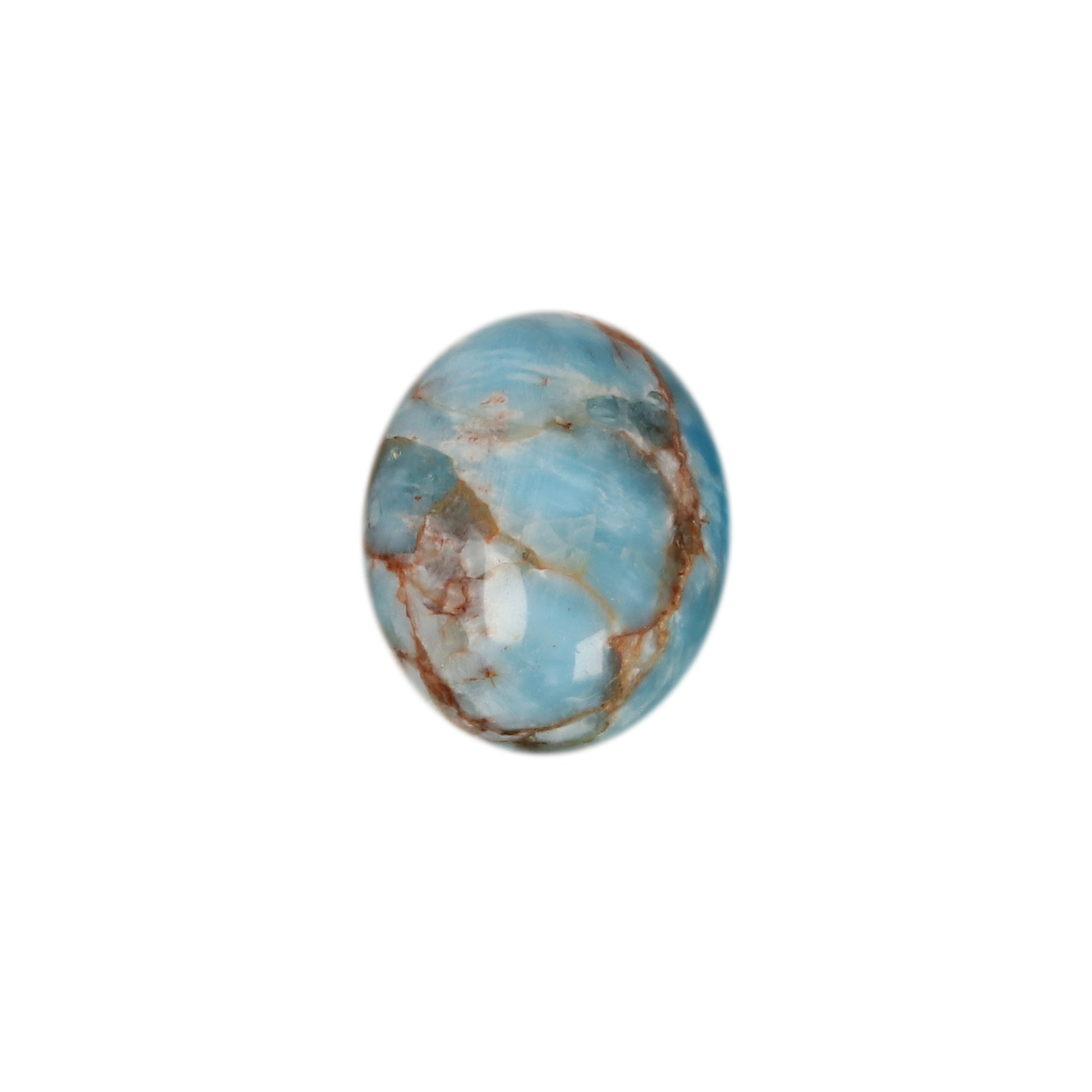 Cabochon Ovale En Apatite Bleue Naturelle - 25,57 Carats - Madagascar - Non Traité - NEUF