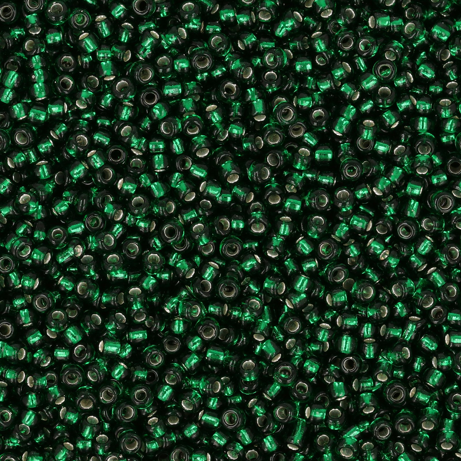 semini by hobbyperline rocailles 11/0 - silver-lined kelly green | 30gr