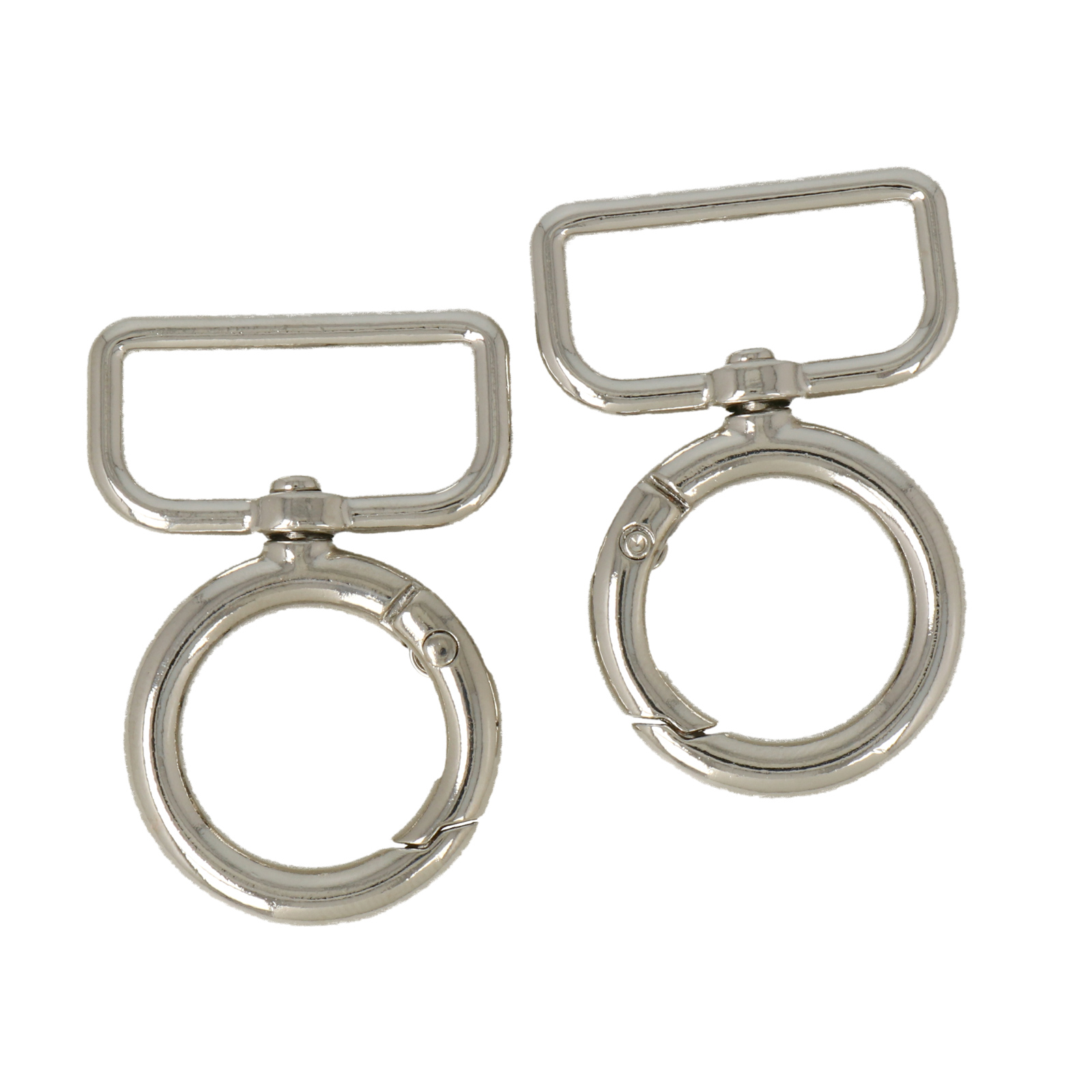 diy bag silver carabiner round 28mm (inner 25x10mm) | 2pc