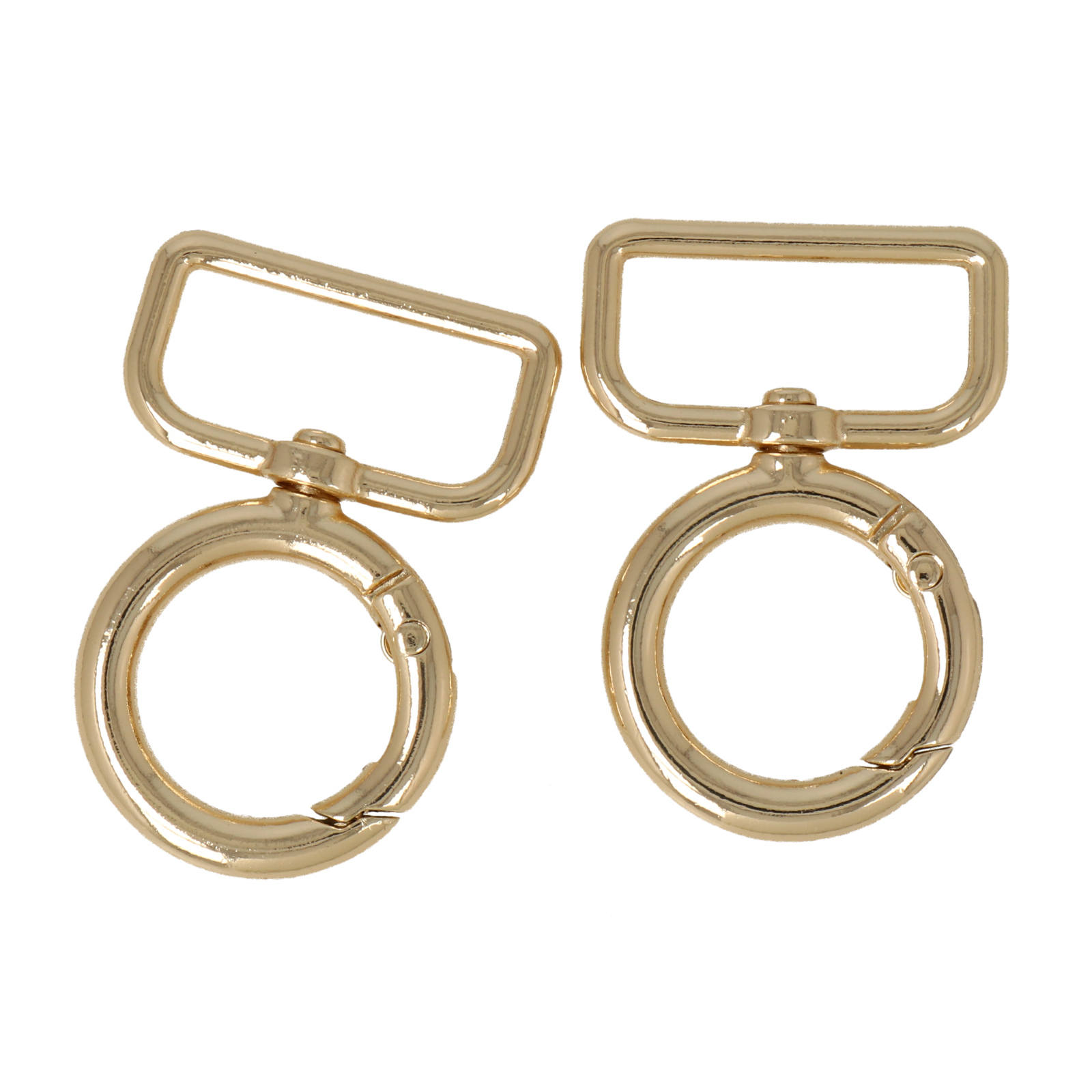 diy bag gold carabiner round 28mm (inner 25x10mm) | 2pc
