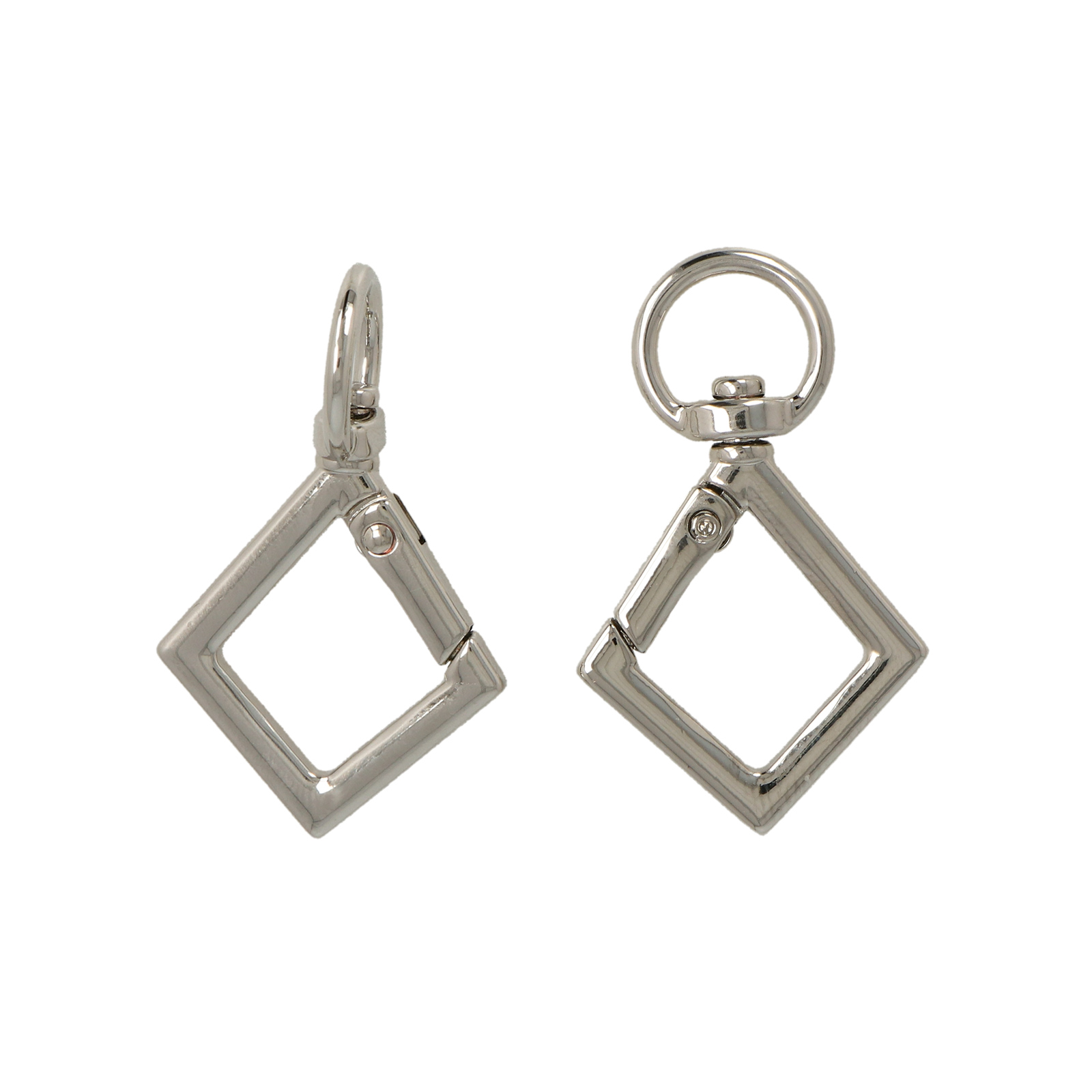 diy bag silver carabiner heart 34x26mm (inner 10mm) | 2pc