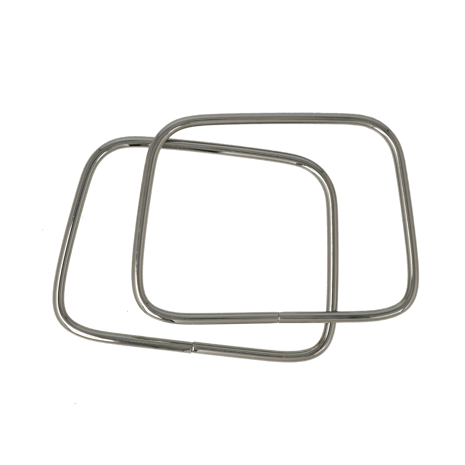 silver trapeze shape bag handle 10x8x0,5cm | 2pc