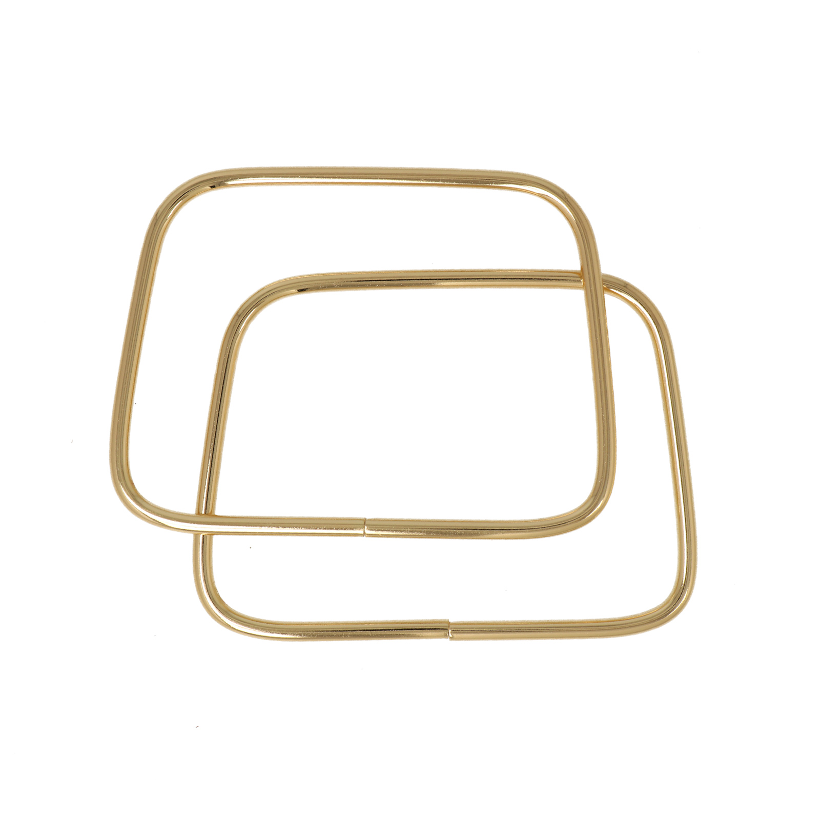 gold trapeze shape bag handle 10x8x0,5cm | 2pc