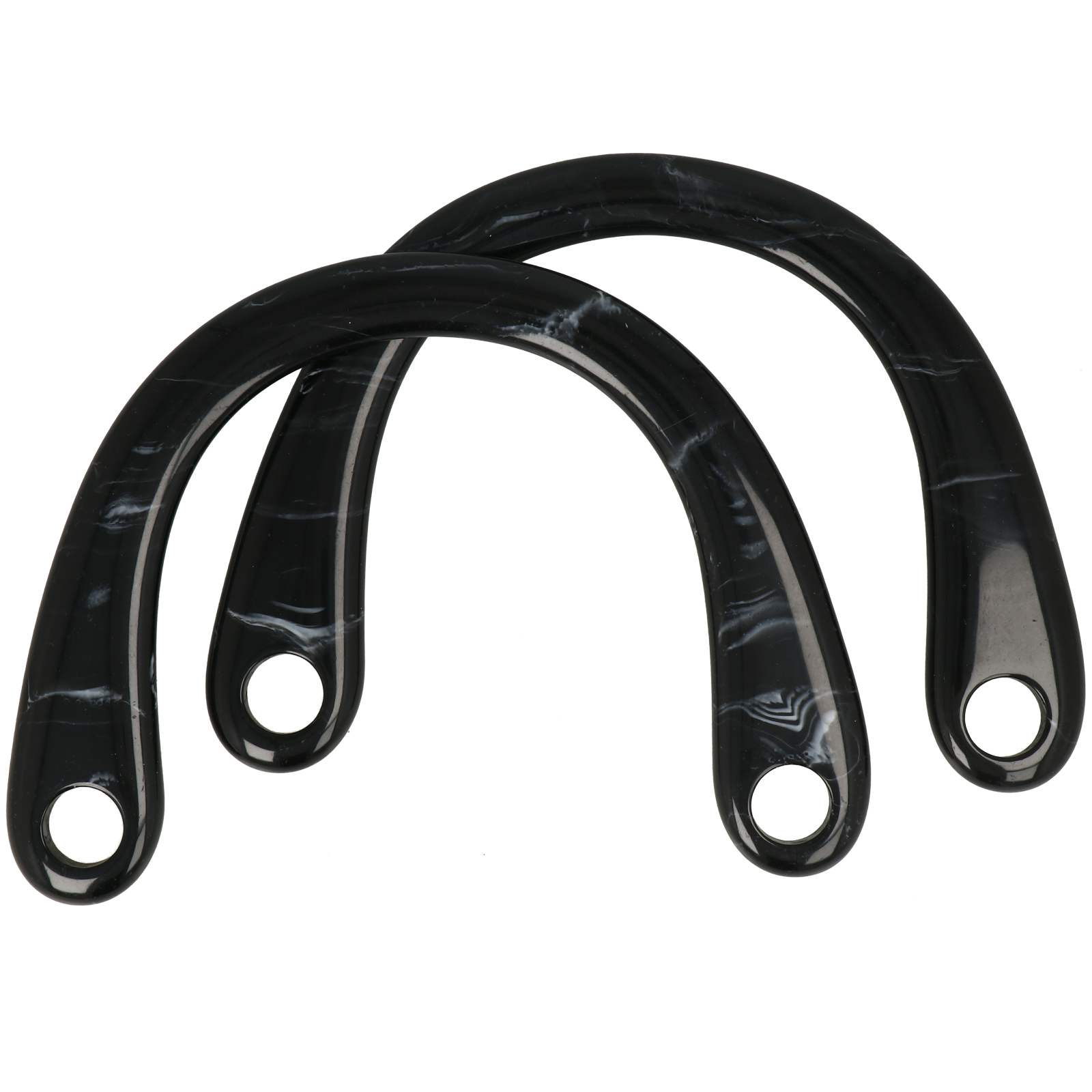 acrylic handle with slot marbled black 17x12cm | 2pc