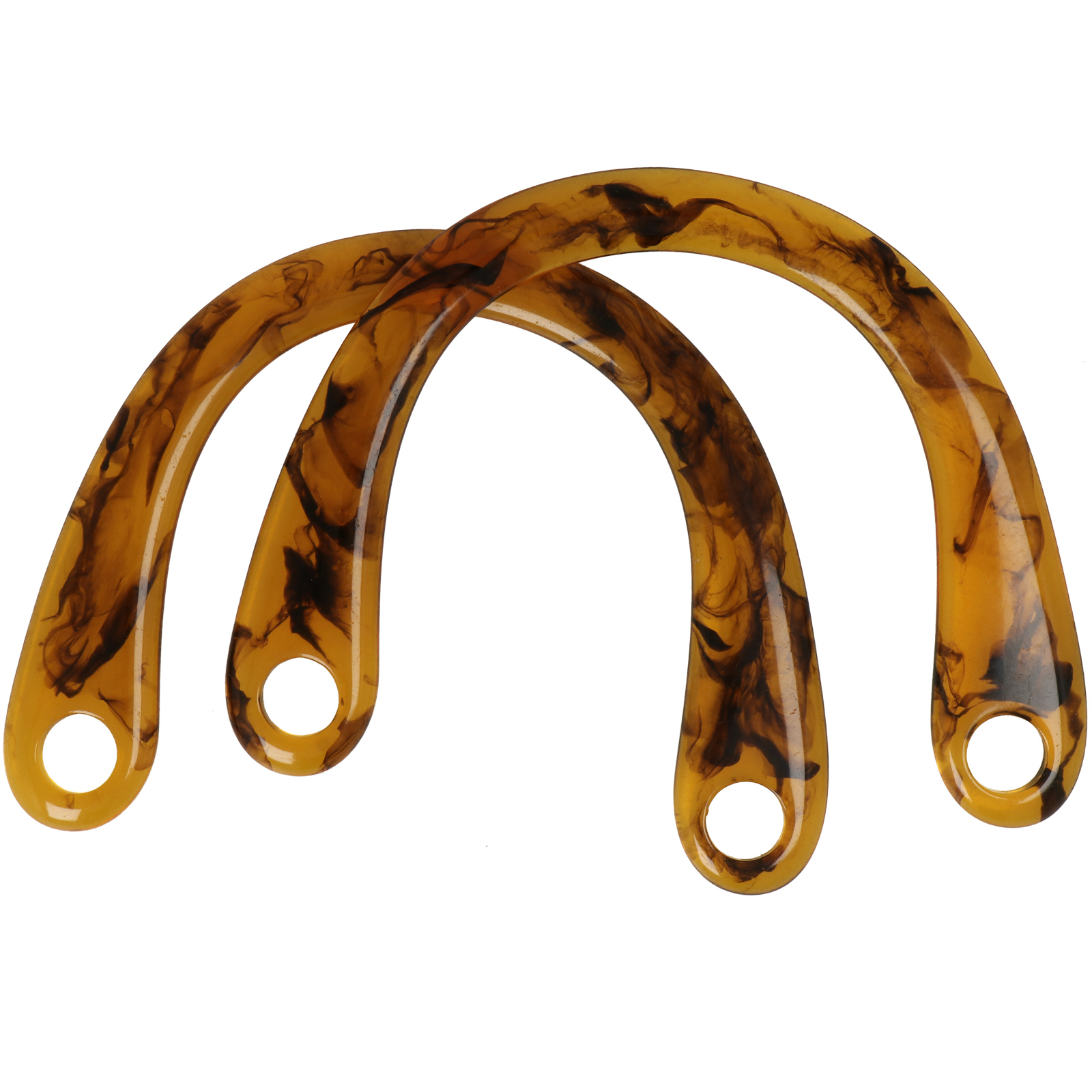 acrylic handle with slot marbled amber 17x12cm | 2pc
