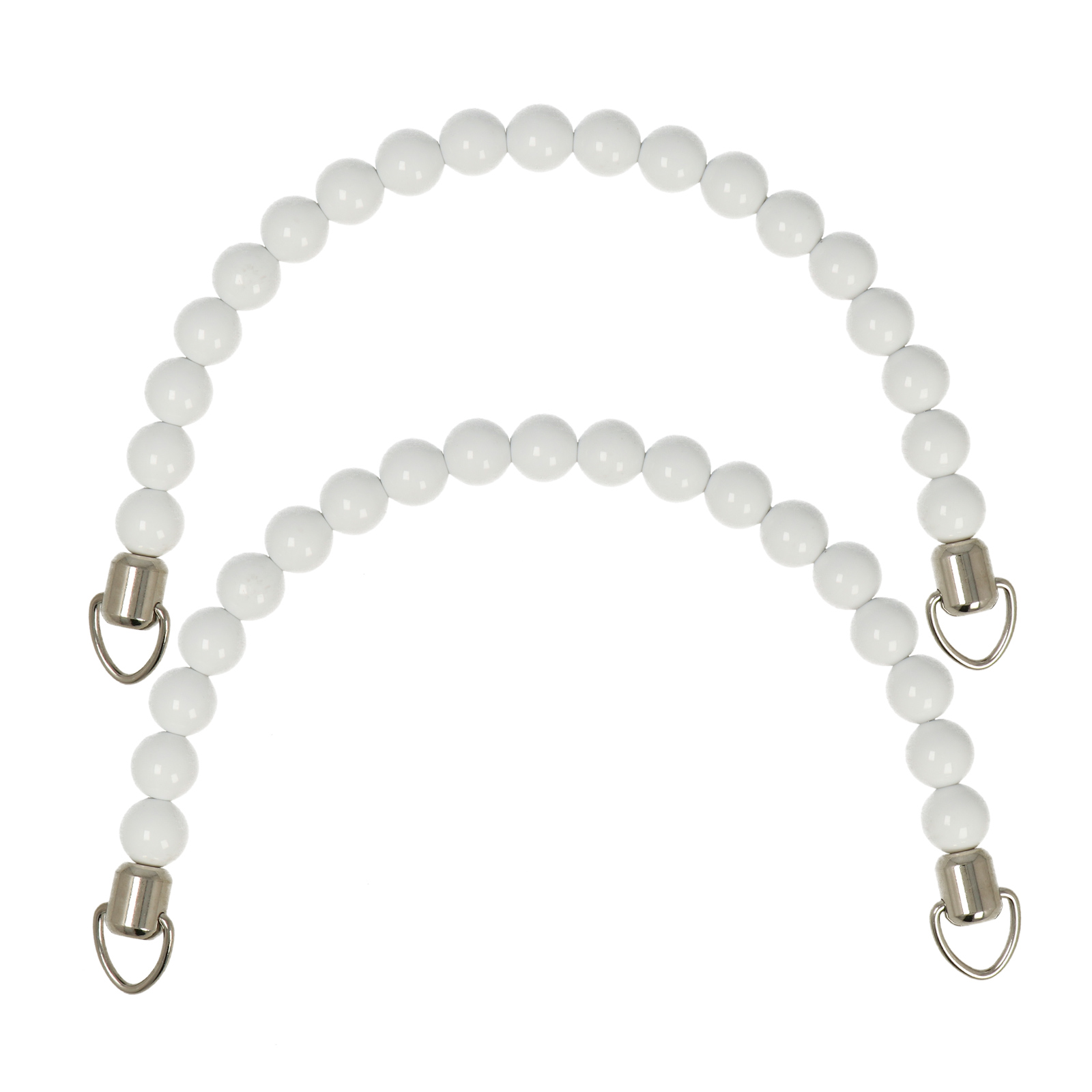 acrylic handle with white pearls 15mm - 18x12cm | 2pc