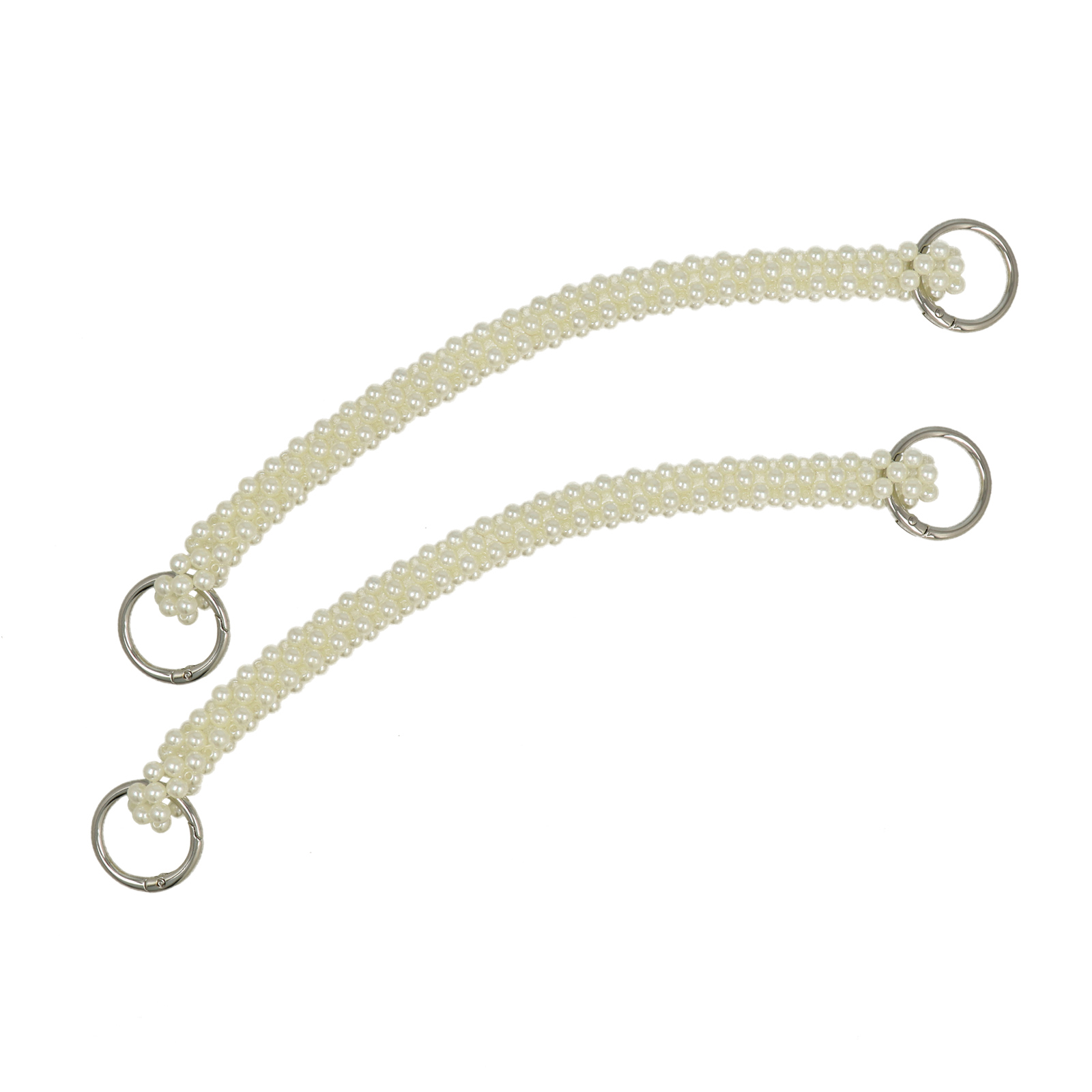 bag handle with white acrylic pearls 6mm - 28cm | 2pc