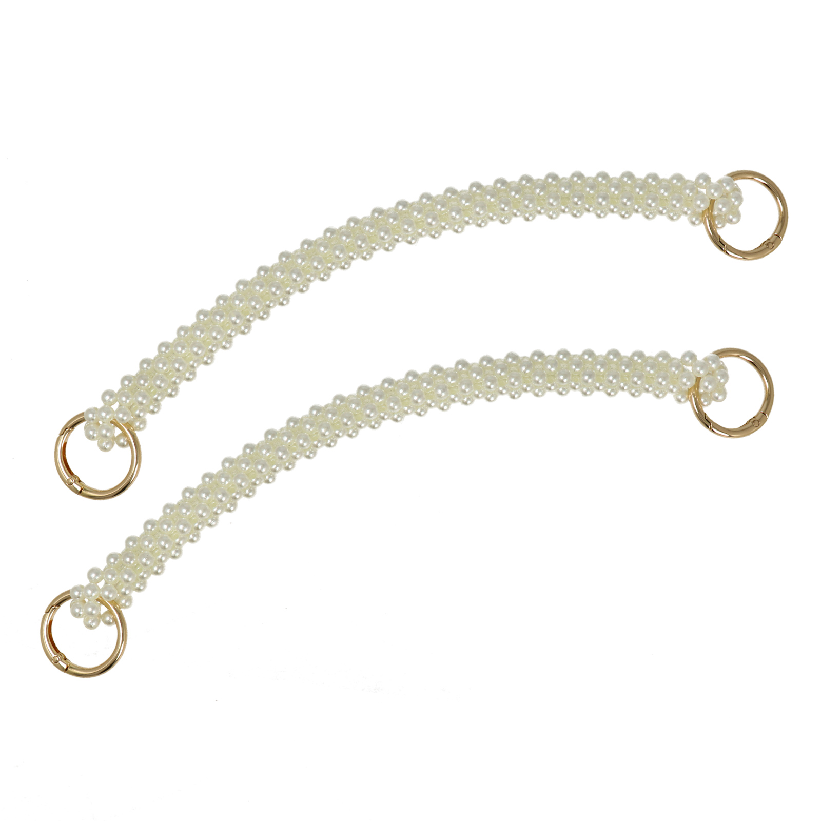 bag handle with white acrylic pearls 6mm - 28cm | 2pc