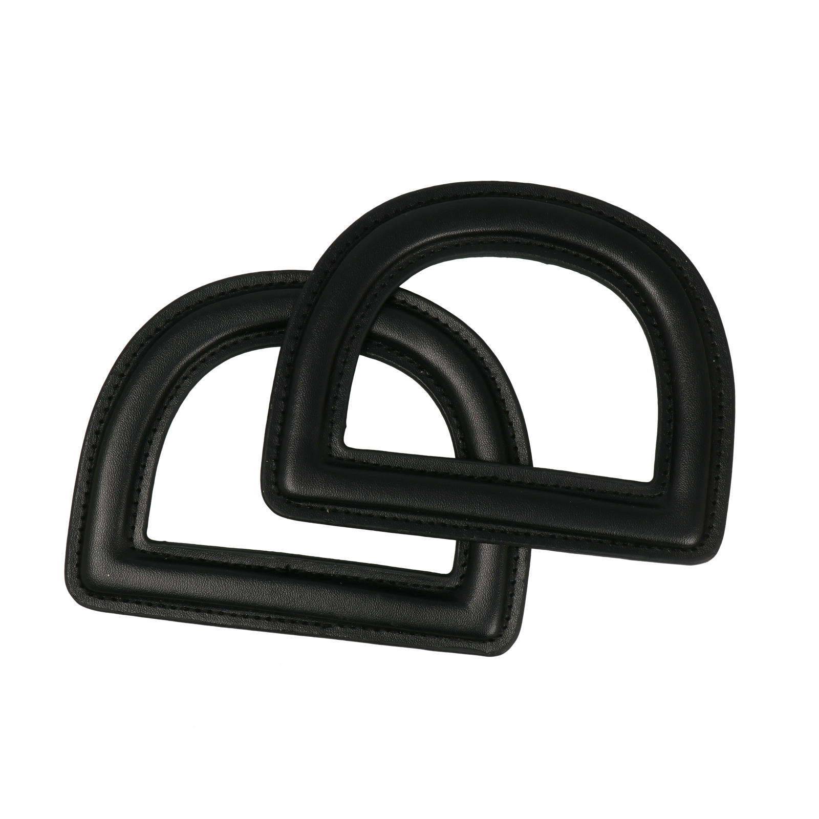 bag handle pu leather black 13x10cm | 2pc