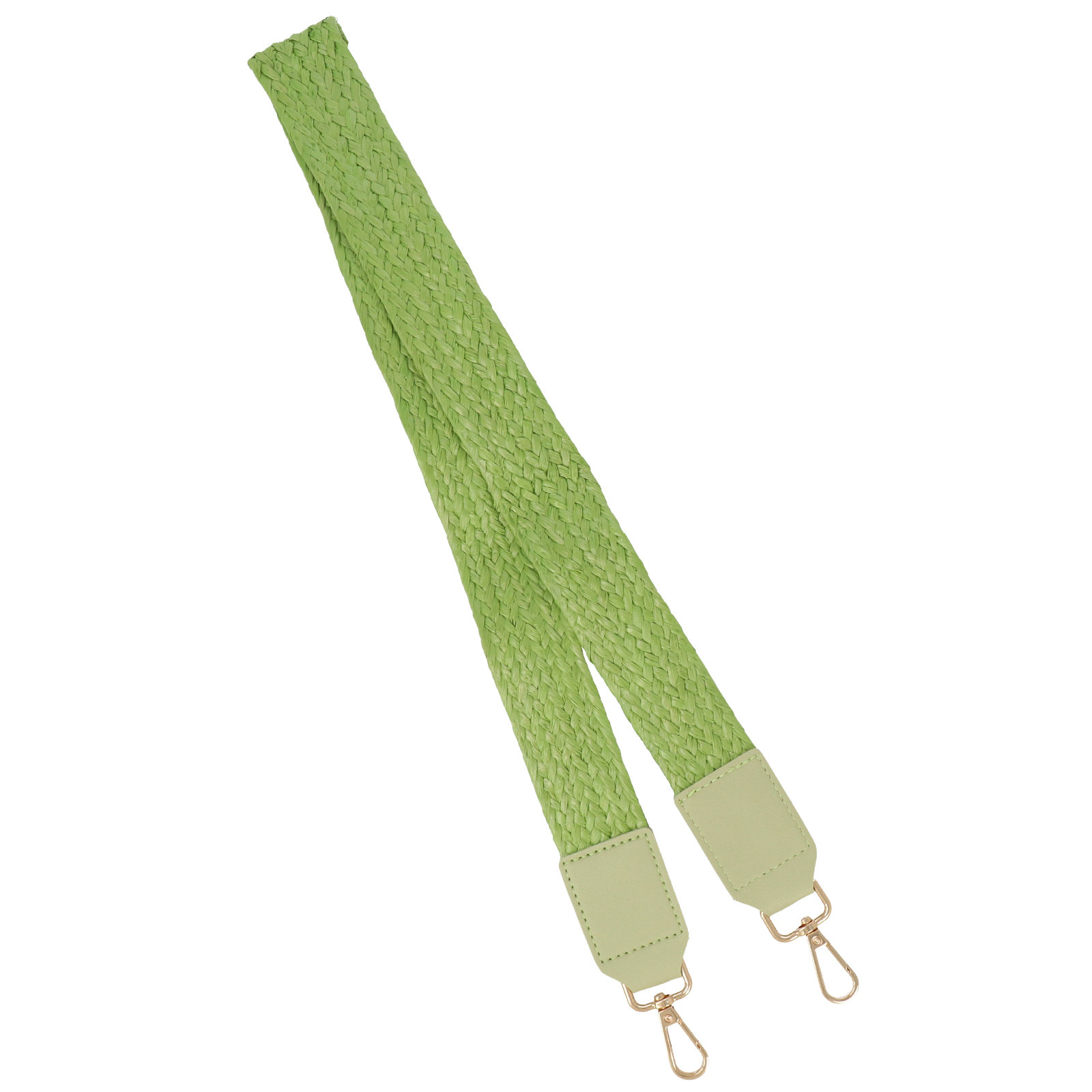 green raffia shoulder strap with gold snap hook 90x4cm | 1pc