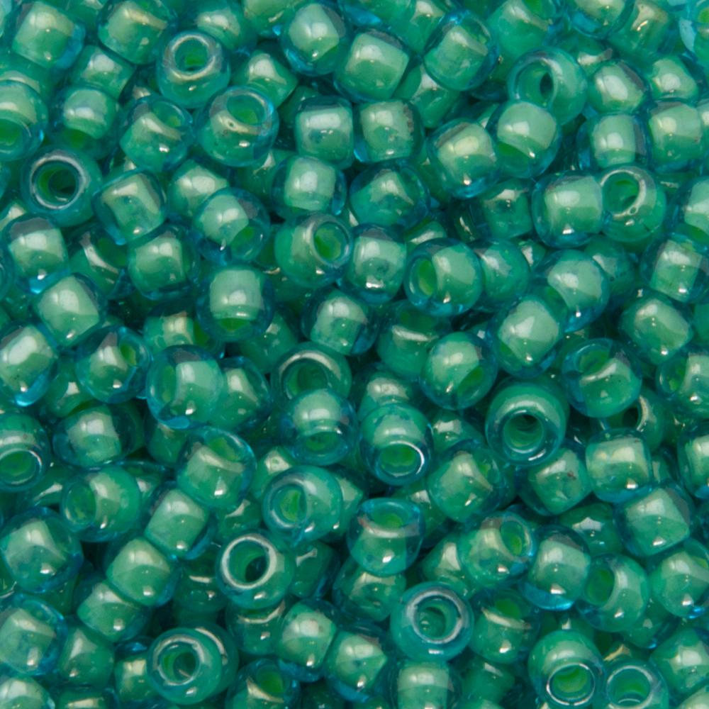 rocaille toho seed beads 6/0 - inside color aqua/ light jonquil lined (954) | 10gr