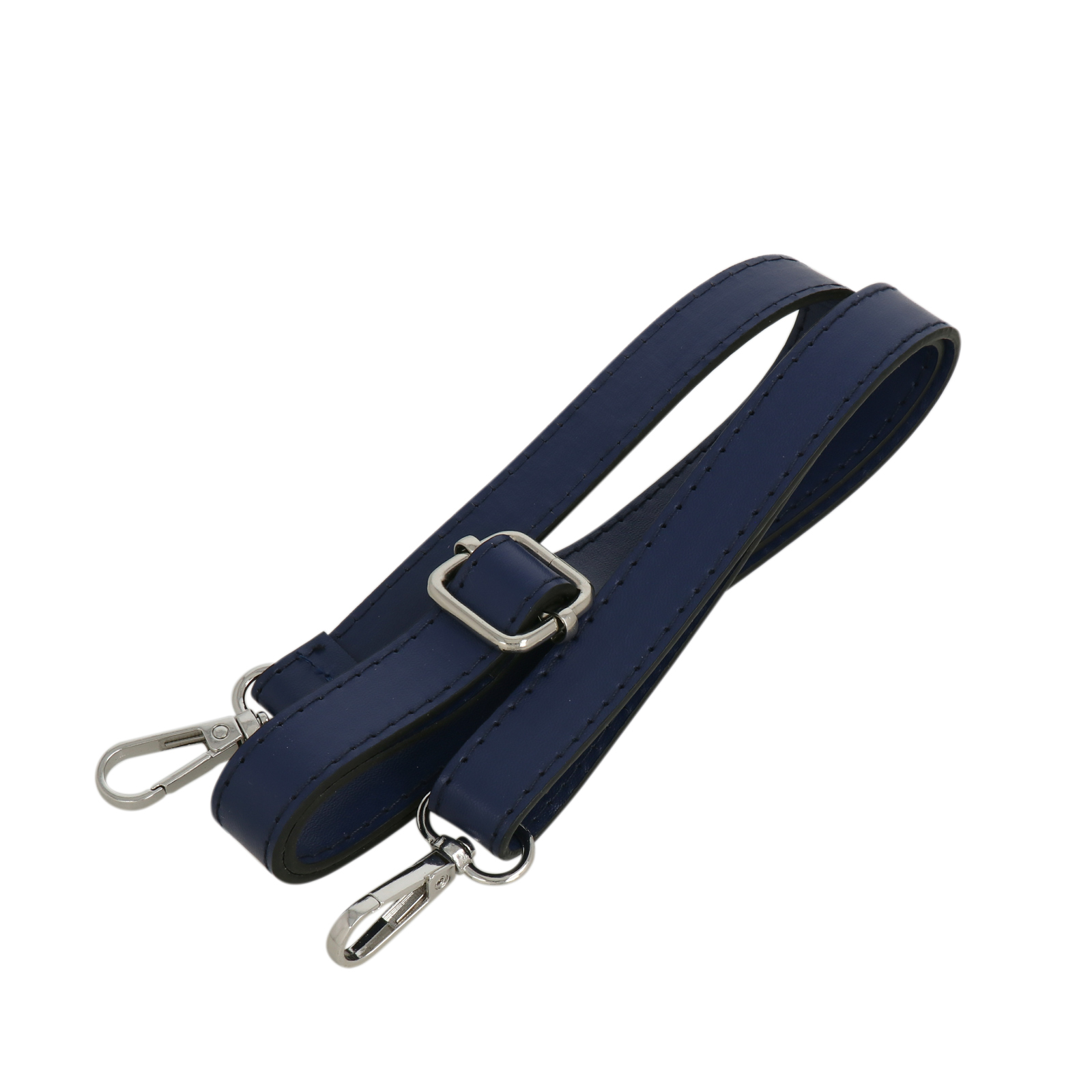 blue pu leather shoulder strap with silver snap hook 1,8cm wide - 120cm adjustable | 1pc