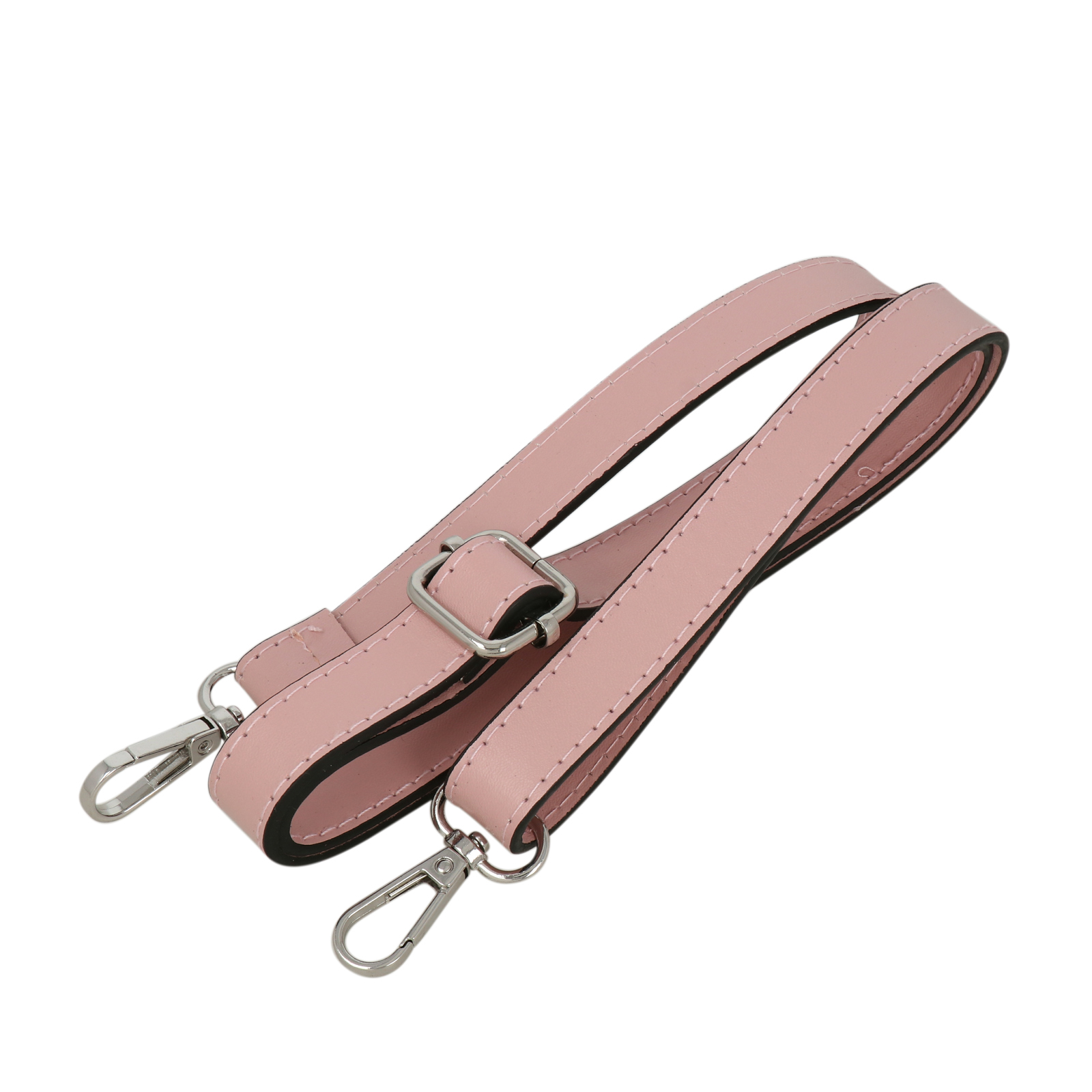 pink pu leather shoulder strap with silver snap hook 1,8cm wide - 120cm adjustable | 1pc