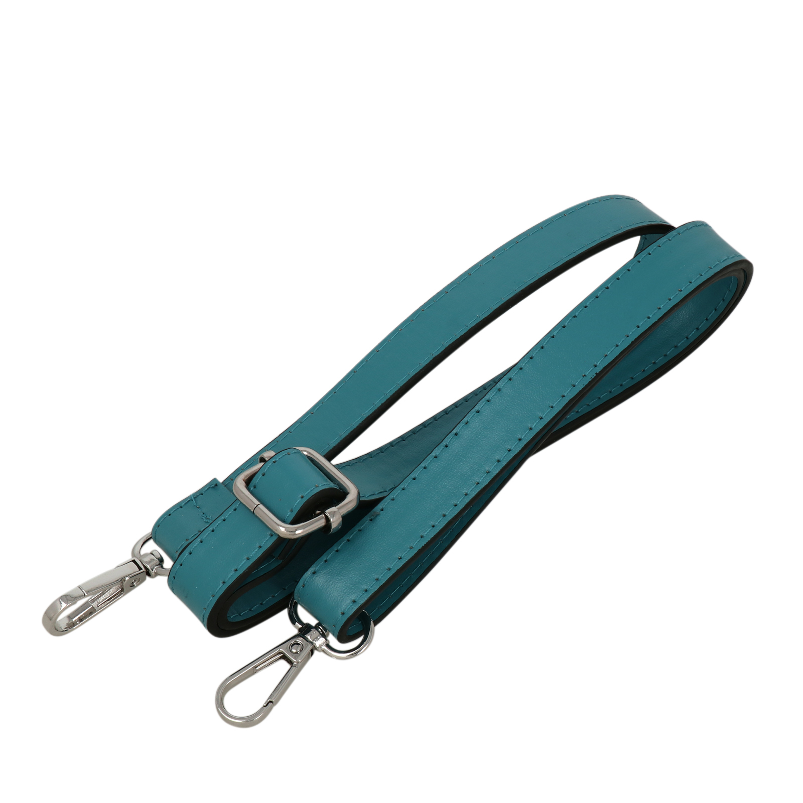 teal pu leather shoulder strap with silver snap hook 1,8cm wide - 120cm adjustable | 1pc