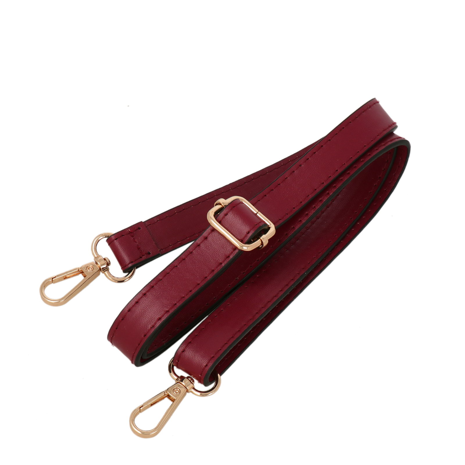 schultergurt pu leder bordeaux mit gold karabinerhaken 1,8cm - 120cm verstellbarem | 1st