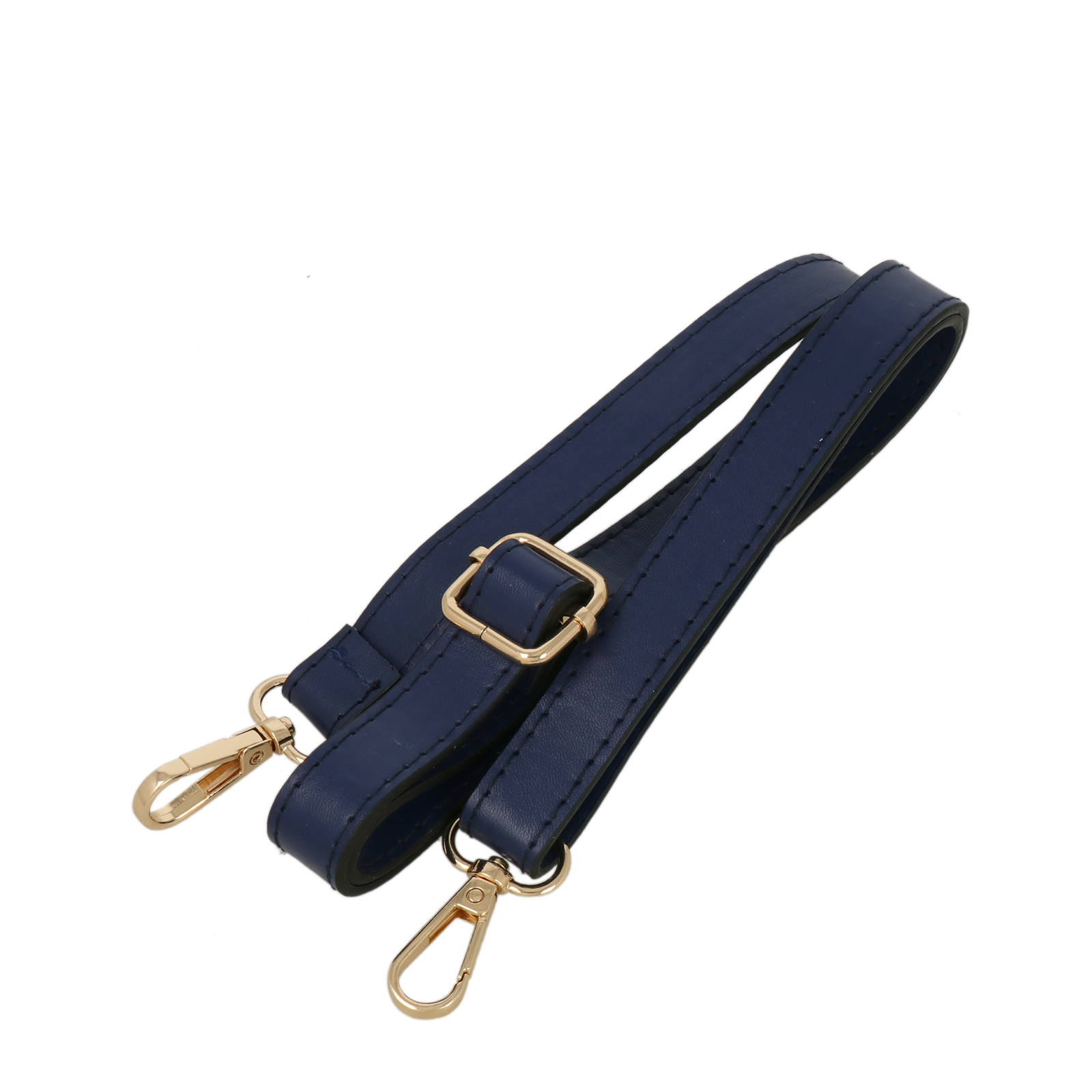 blue pu leather shoulder strap with gold snap hook 1,8cm wide - 120cm adjustable | 1pc