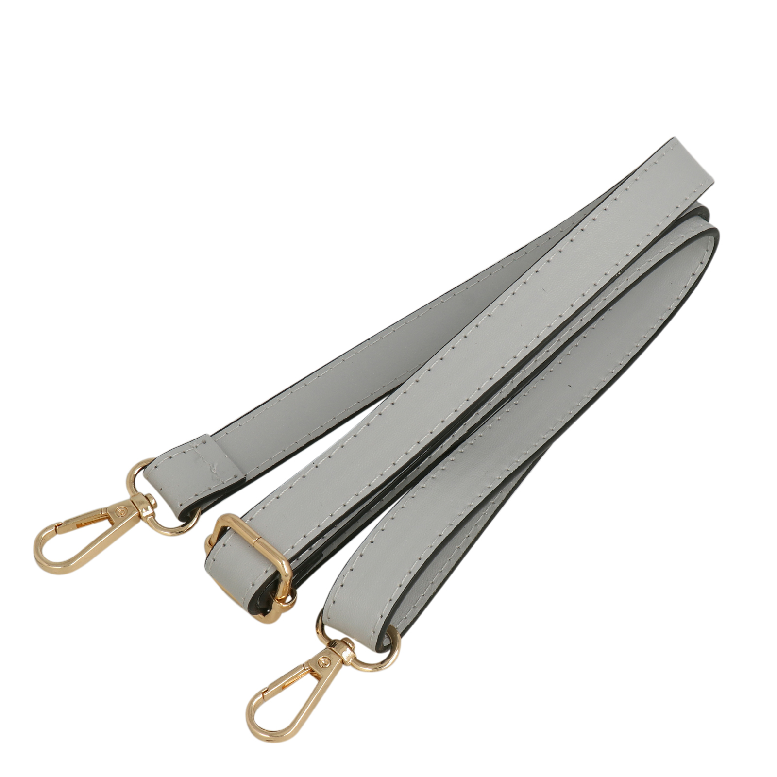 schultergurt pu leder grau mit gold karabinerhaken 1,8cm - 120cm verstellbarem | 1st