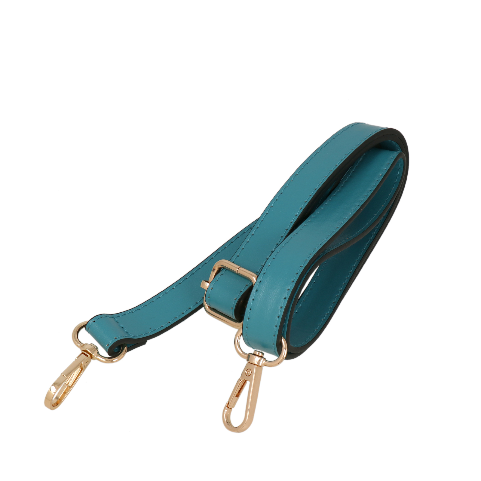 teal pu leather shoulder strap with gold snap hook 1,8cm wide - 120cm adjustable | 1pc