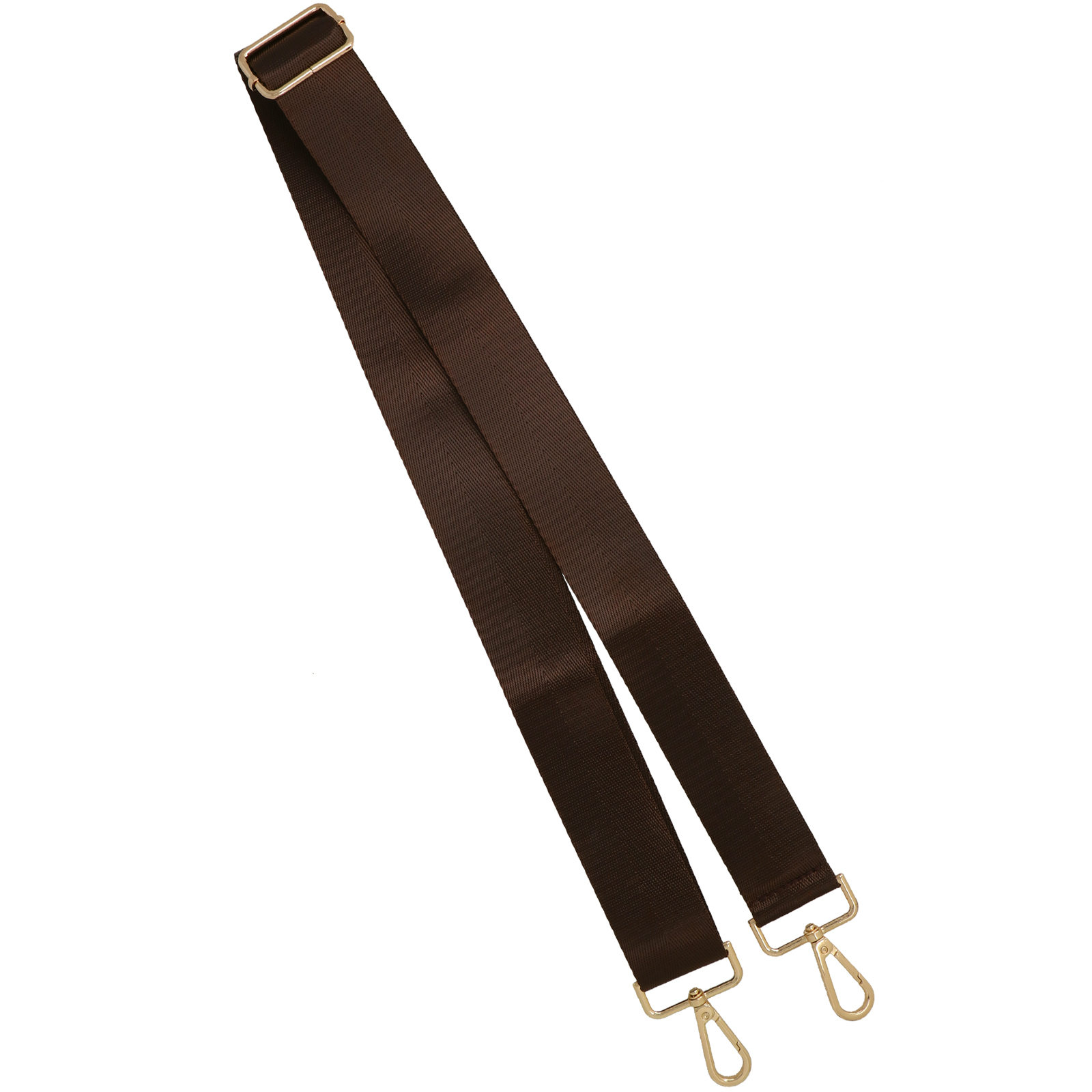 brown shoulder strap with gold snap hook 3,8cm wide - 140cm adjustable | 1pc