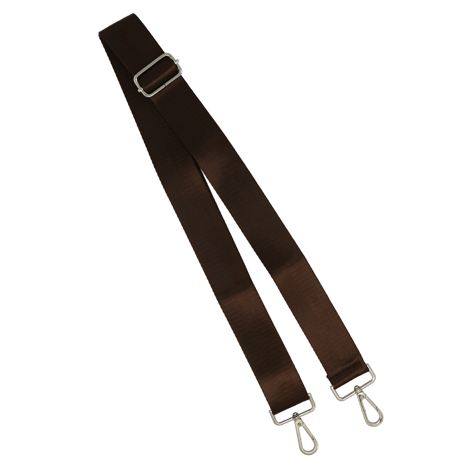 brown shoulder strap with silver snap hook 3,8cm wide - 140cm adjustable | 1pc