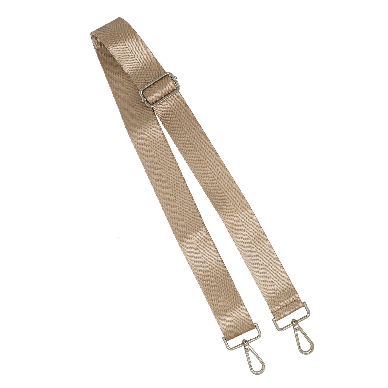 beige shoulder strap with silver snap hook 3,8cm wide - 140cm adjustable | 1pc