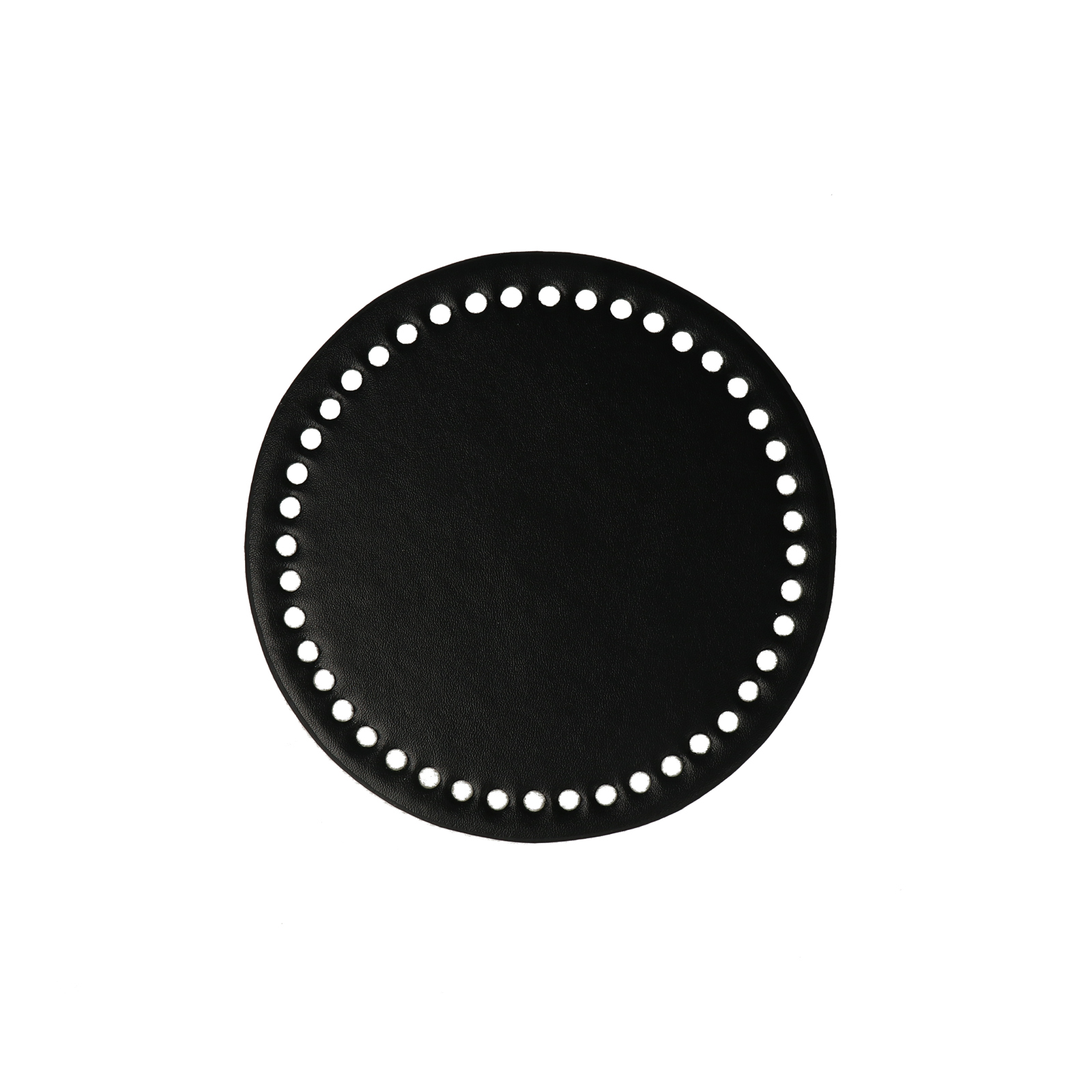 black pu leather bottom bag round 15cm | 1pc