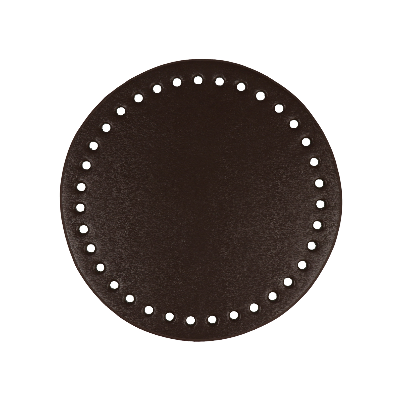 brown pu leather bottom bag round 18cm | 1pc
