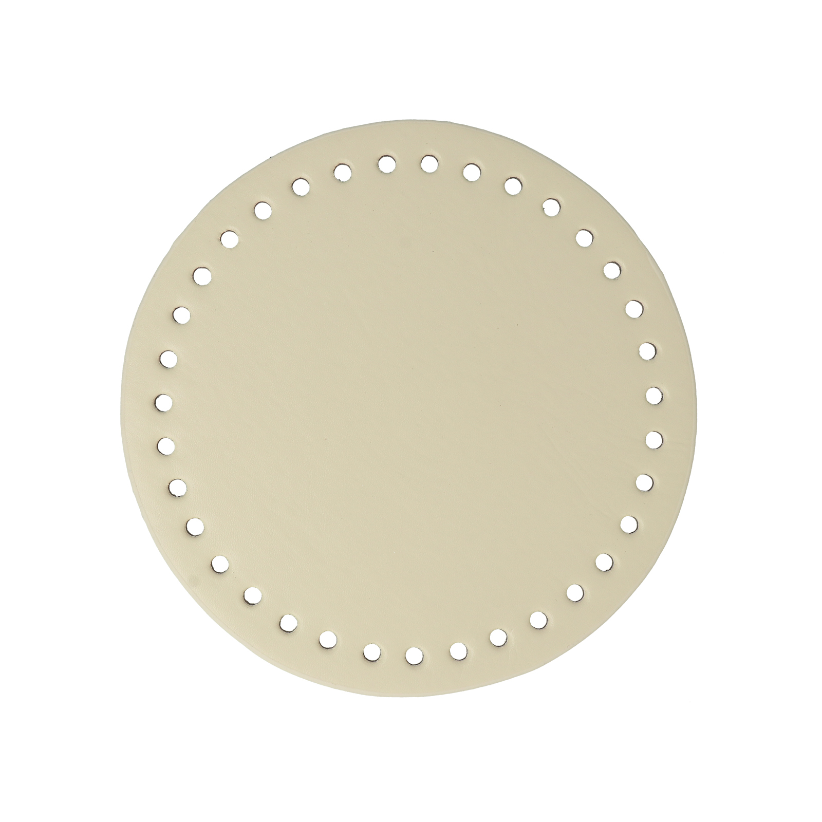 ivory pu leather bottom bag round 18cm | 1pc