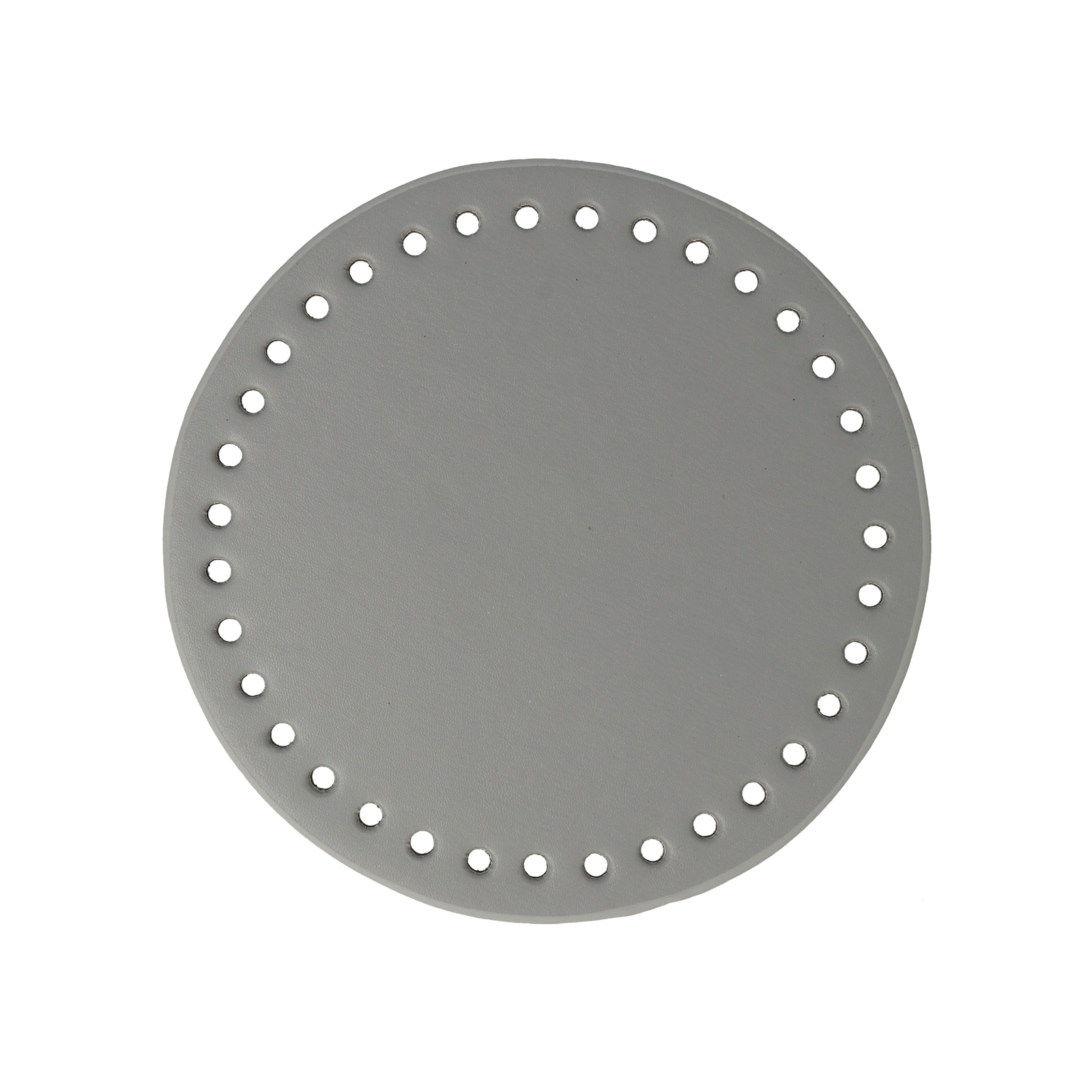grey pu leather bottom bag round 18cm | 1pc