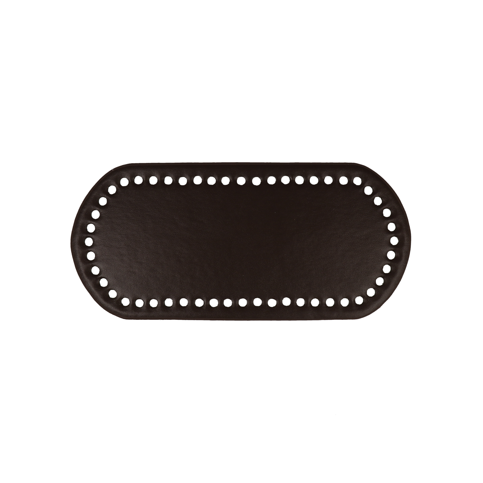 brown pu leather bottom bag oval 22x10cm | 1pc