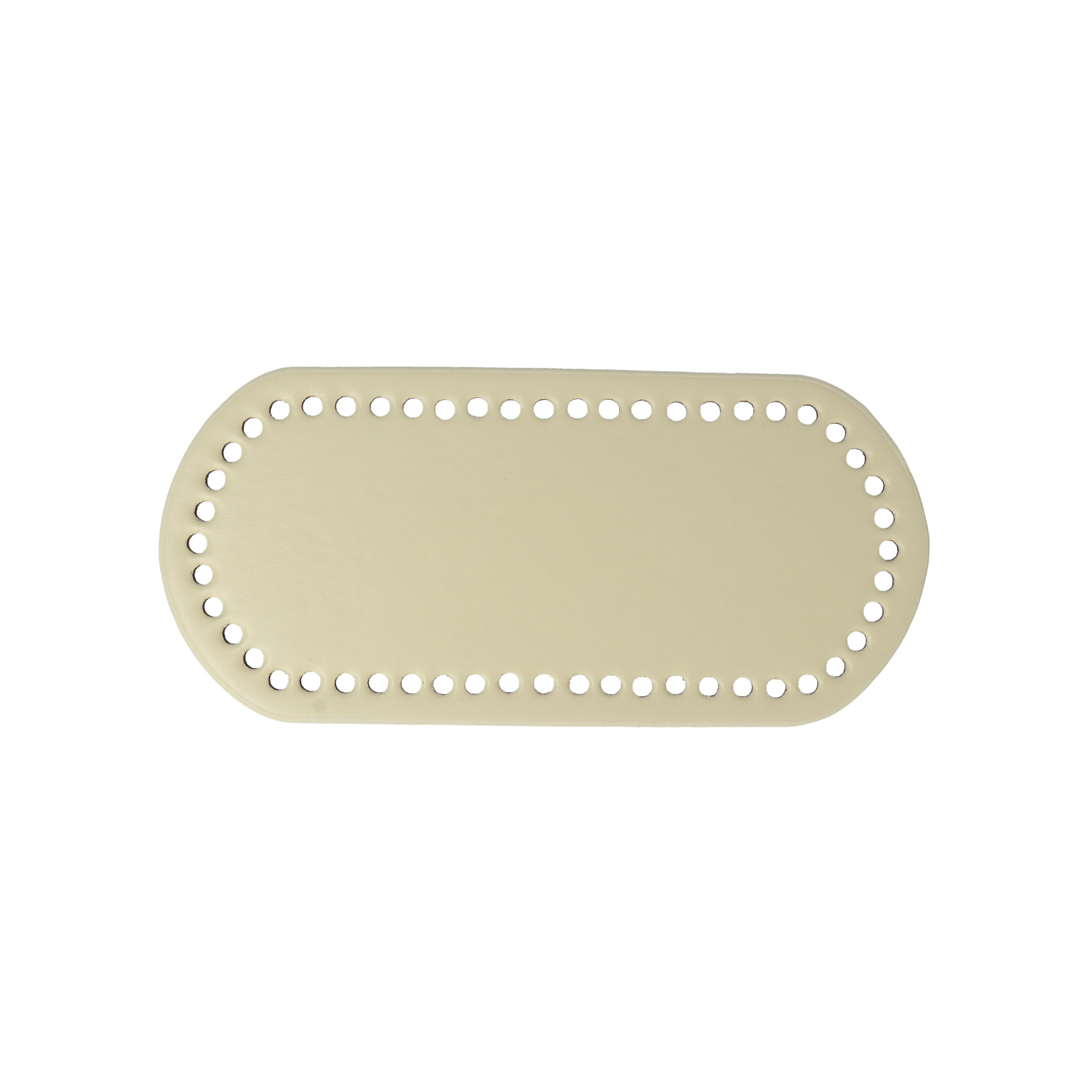 ivory pu leather bottom bag oval 22x10cm | 1pc