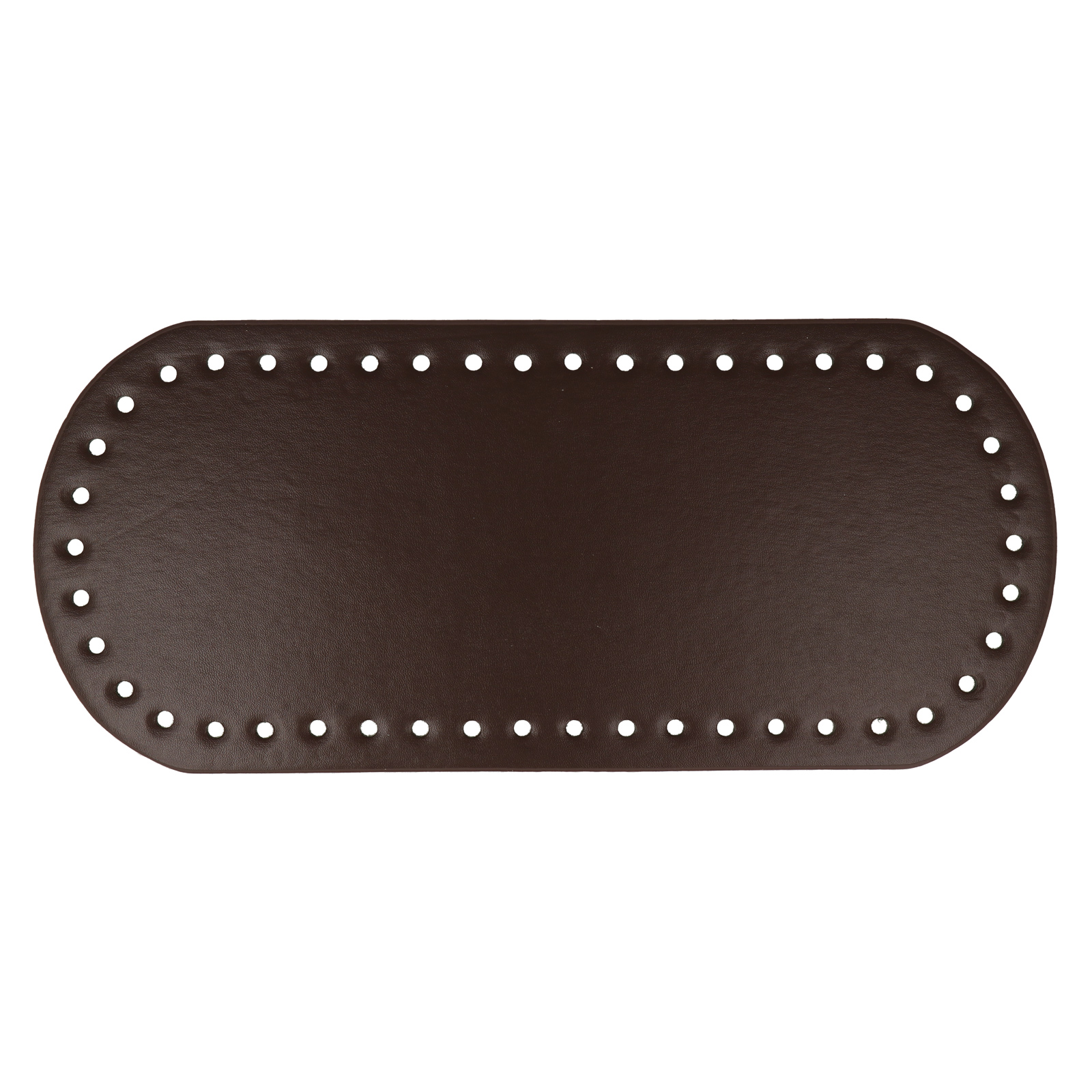 brown pu leather bottom bag oval 32x14cm | 1pc