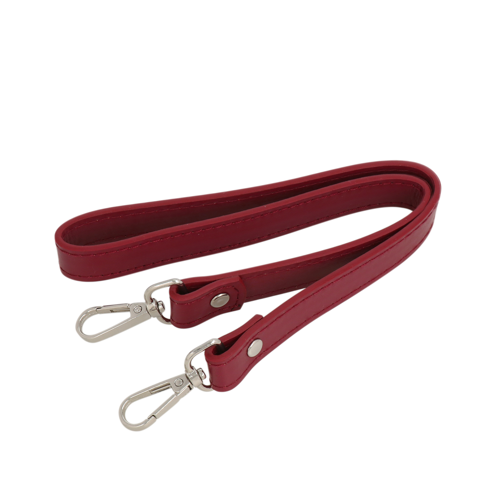 schultergurt pu leder bordeaux mit silber karabinerhaken 1,8cm - 120cm verstellbarem | 1st