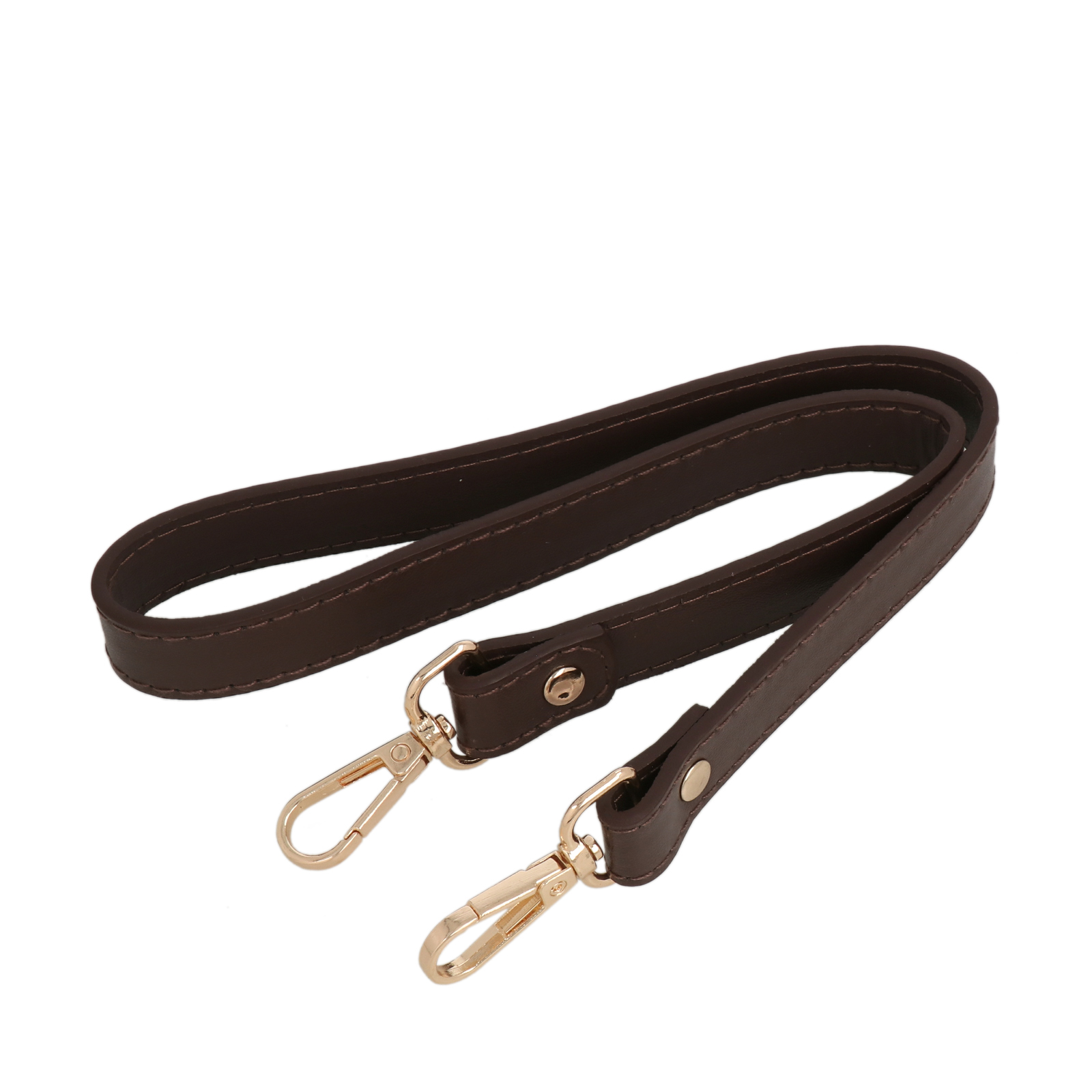 brown pu leather shoulder strap with gold snap hook 1,8cm wide - 60cm | 1pc