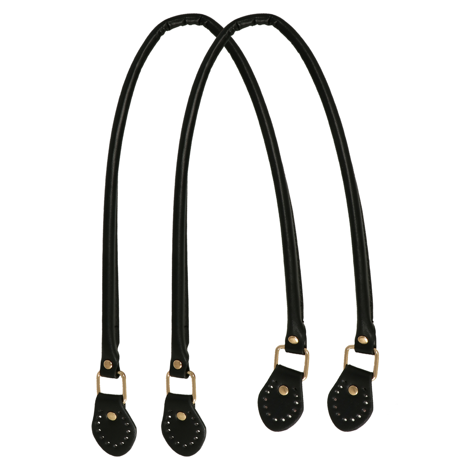 sewing bag handle pu leather black tubolar 60cm | 2pc