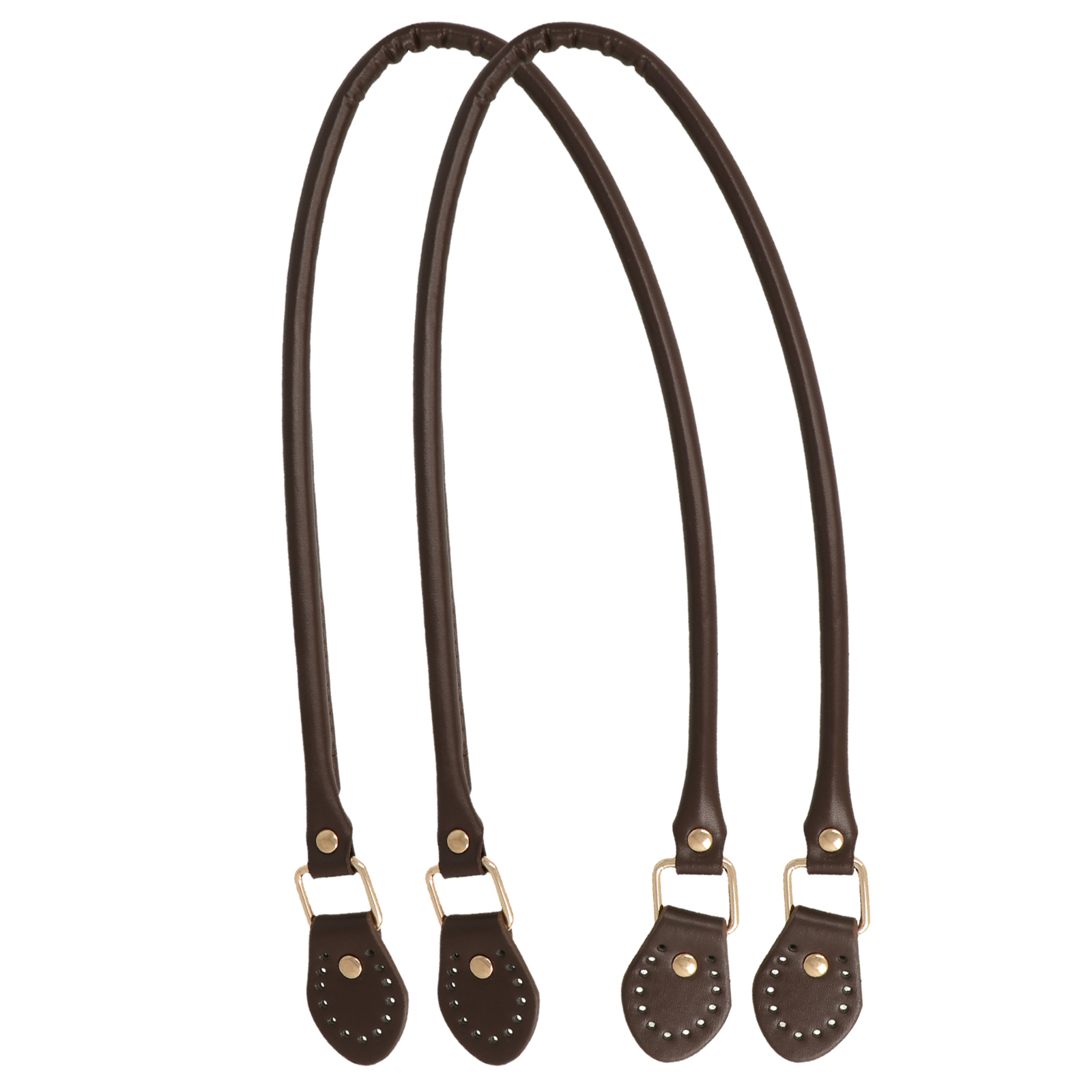 sewing bag handle pu leather brown tubolar 60cm | 2pc
