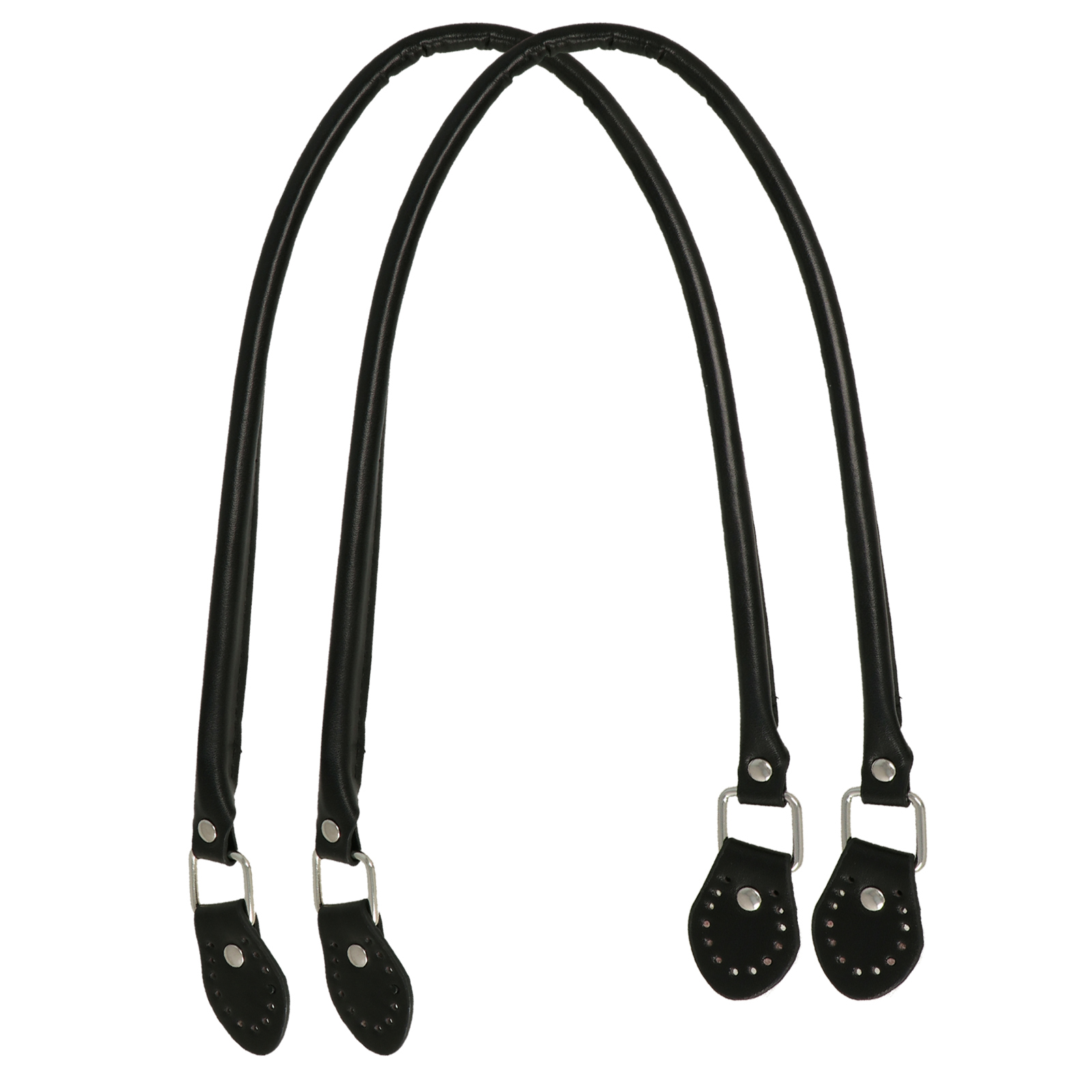 sewing bag handle pu leather black tubolar 60cm | 2pc