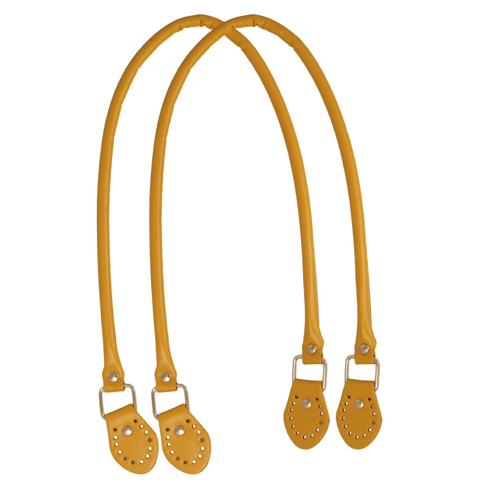 sewing bag handle pu leather ochre tubolar 60cm | 2pc