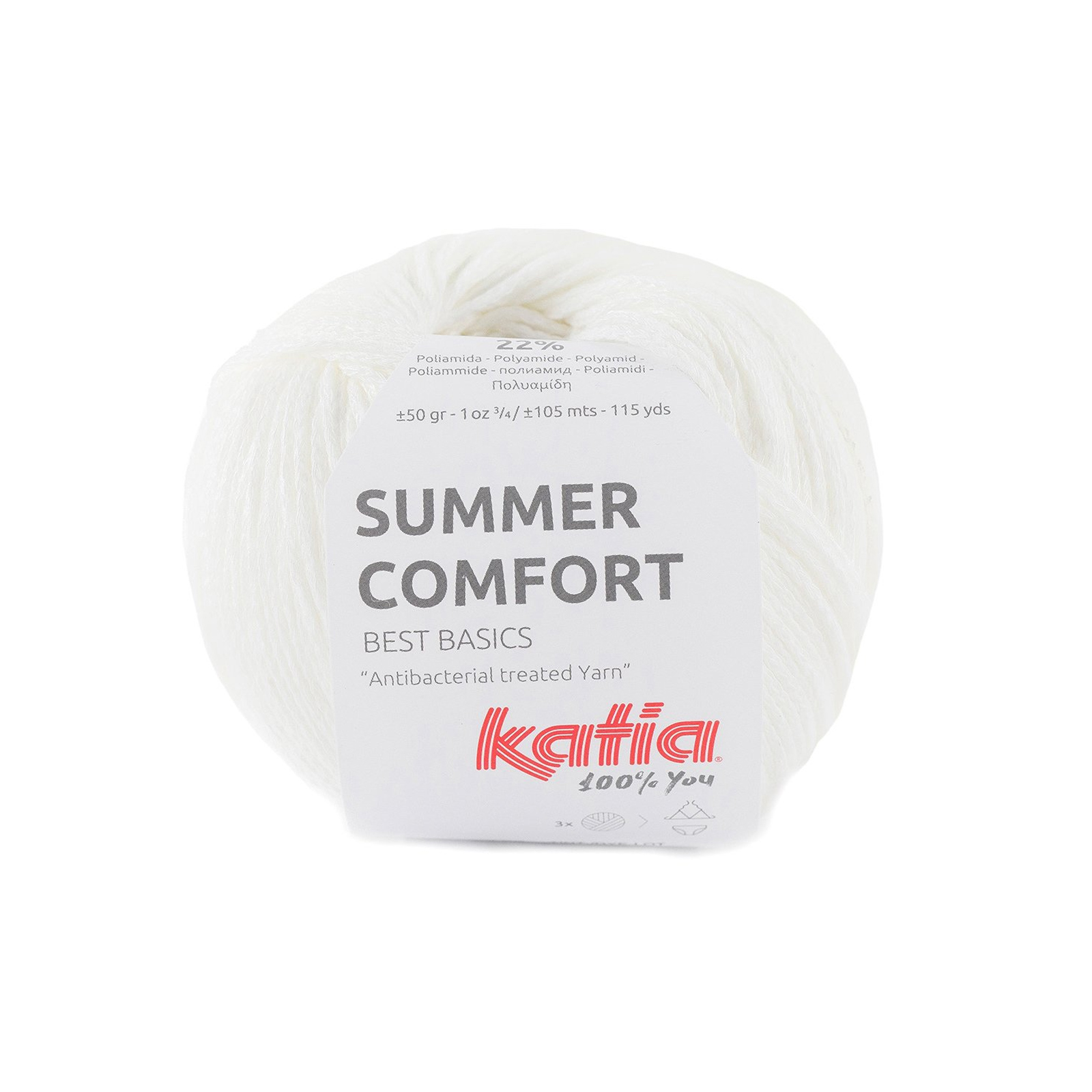 katia summer comfort - white (60) - 50gr (105mt) | 1pc