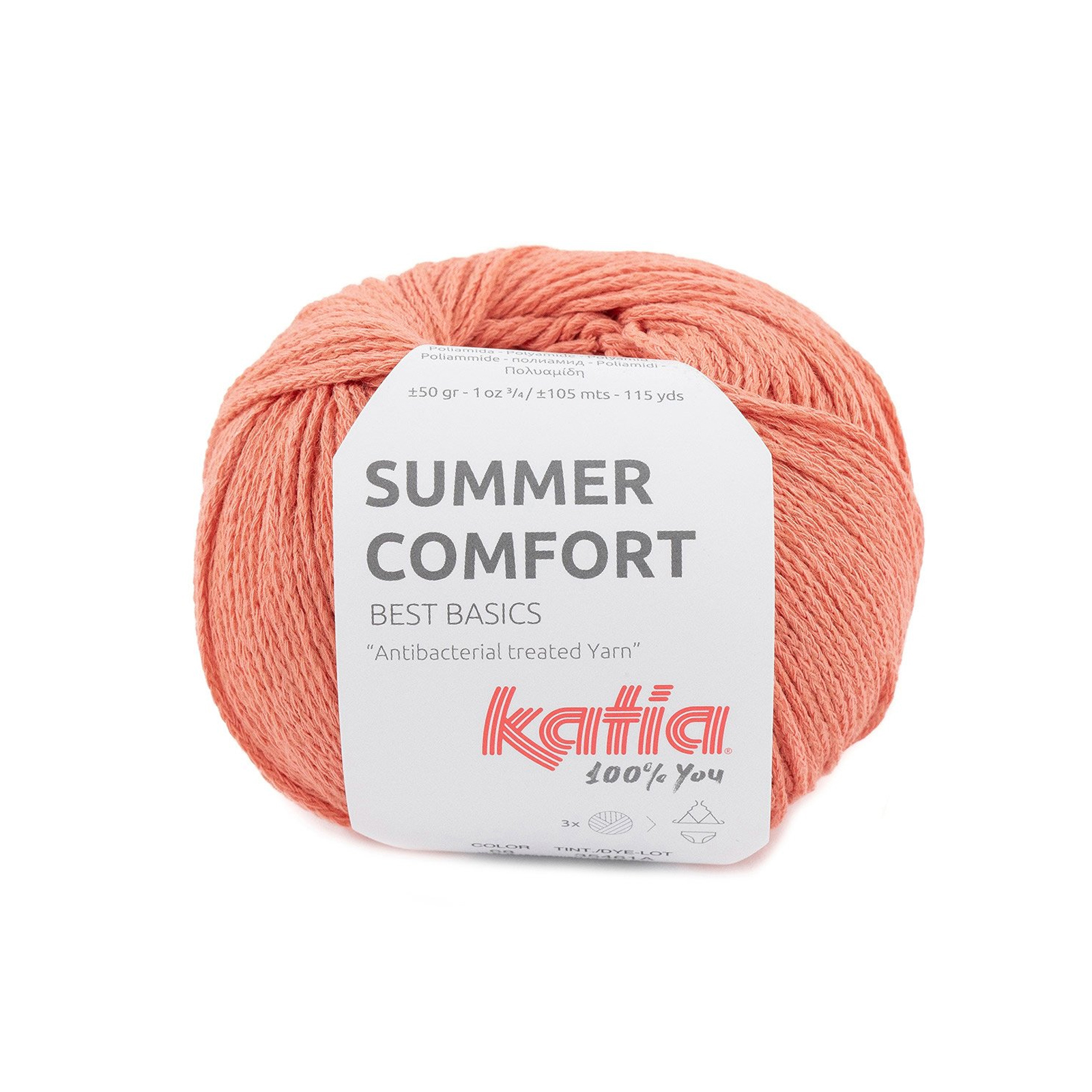 katia summer comfort - coral (68) - 50gr (105mt) | 1pc