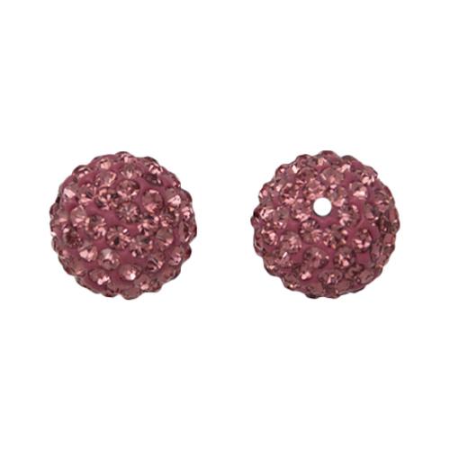 pave' beads - rose round 10mm | 1pc