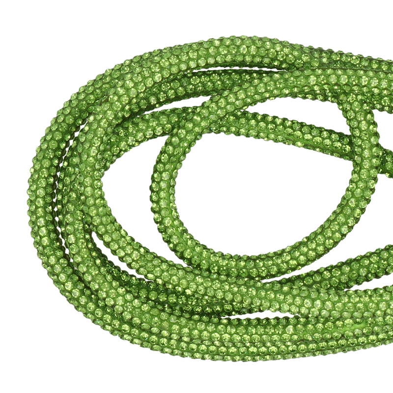 rhinestone cord for bags - peridot 6mm - 30mt | 1pc