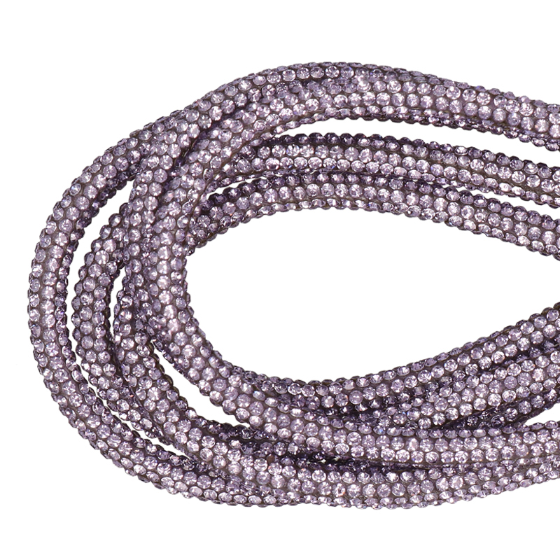 rhinestone cord for bags - tanzanite 6mm - 30mt | 1pc