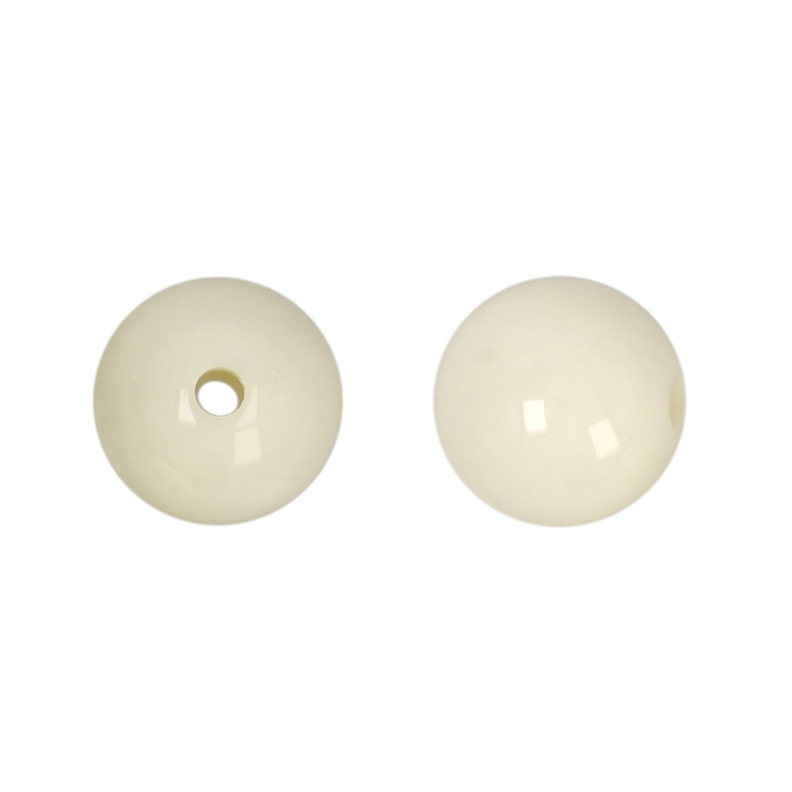 opaque white resin smooth round 14mm | 20pc