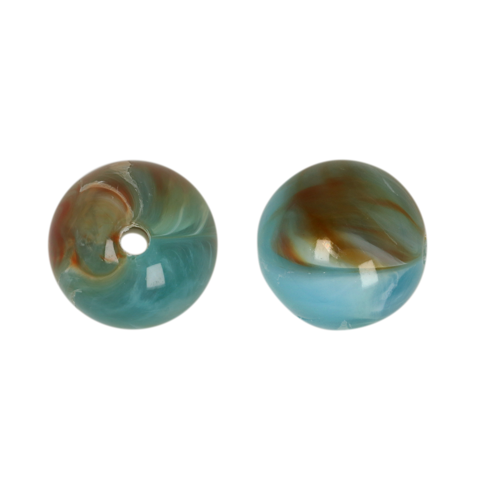marbled impression jasper resin smooth round 16mm | 10pc