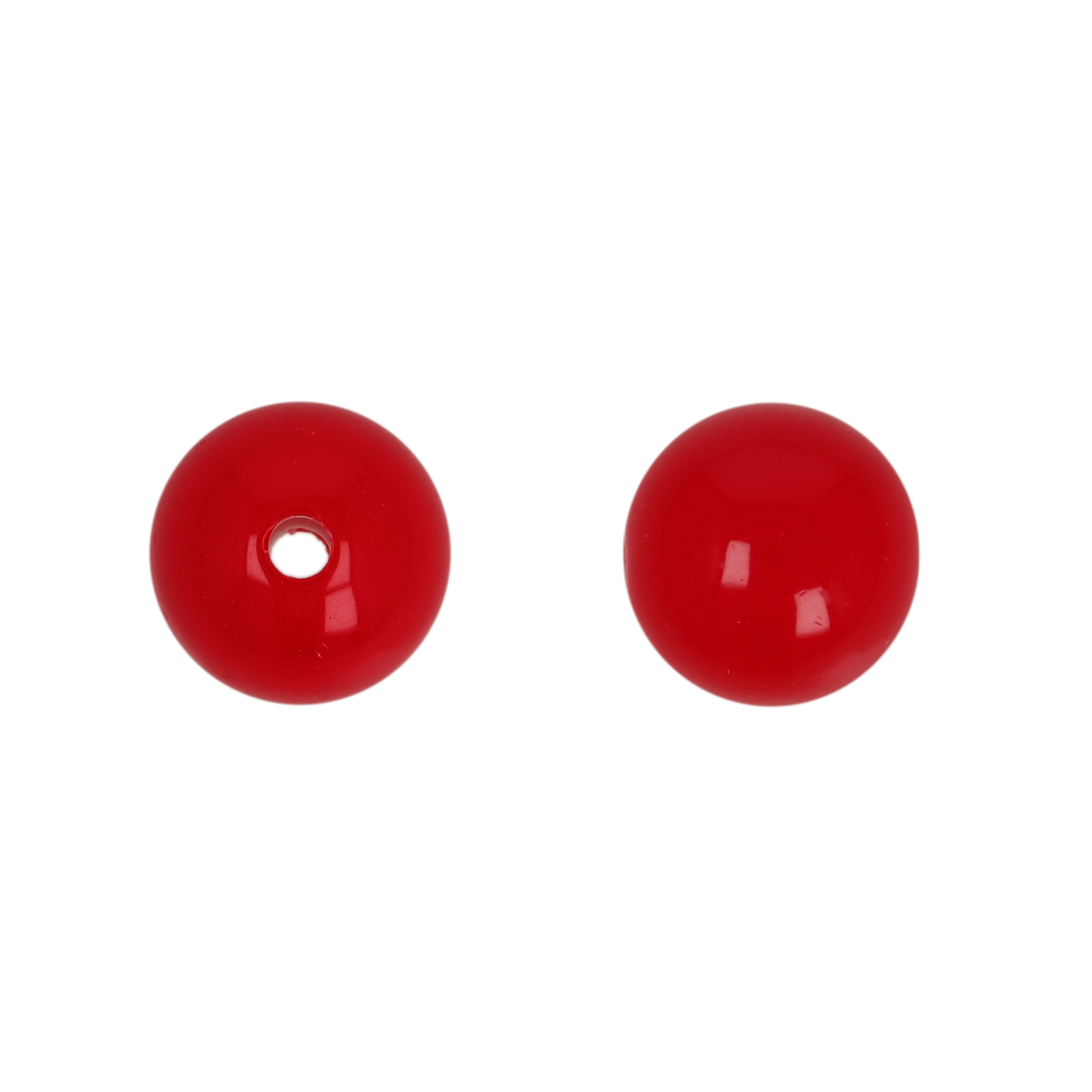 opaque red resin smooth round 12mm | 30pc