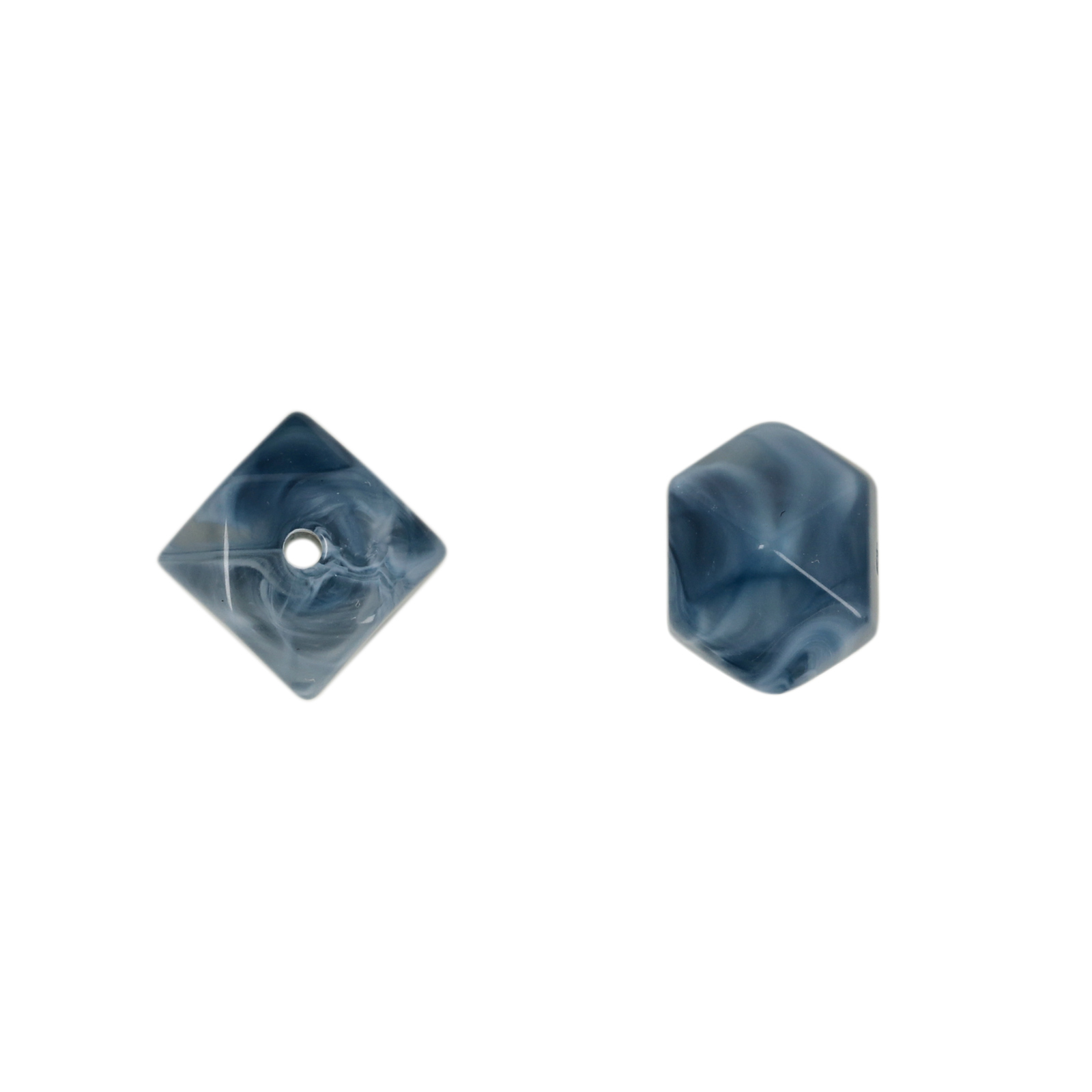 marbled blue resin side cut cube 10mm | 20pc