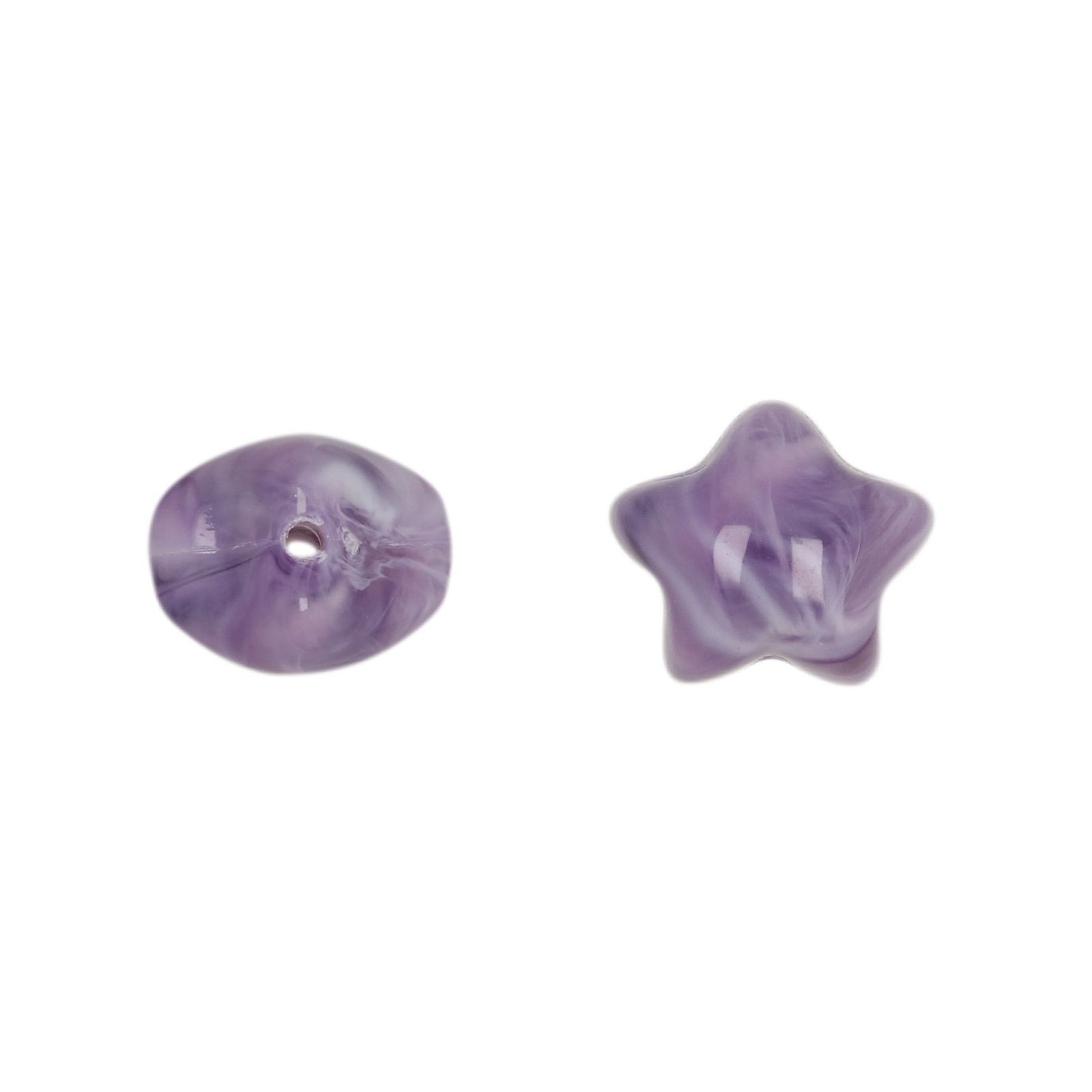 marbled amethyst resin star 12mm | 20pc